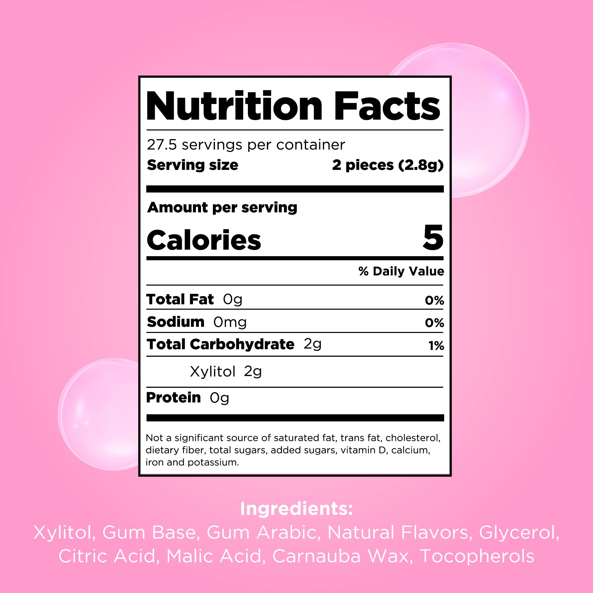 PUR - Natural Bubblegum Flavored Sugar-Free Chewing Gum with Xylitol, Vegan, Aspartame-Free, Gluten-Free, Keto-Friendly (55 Pieces, Pack of 6) 6