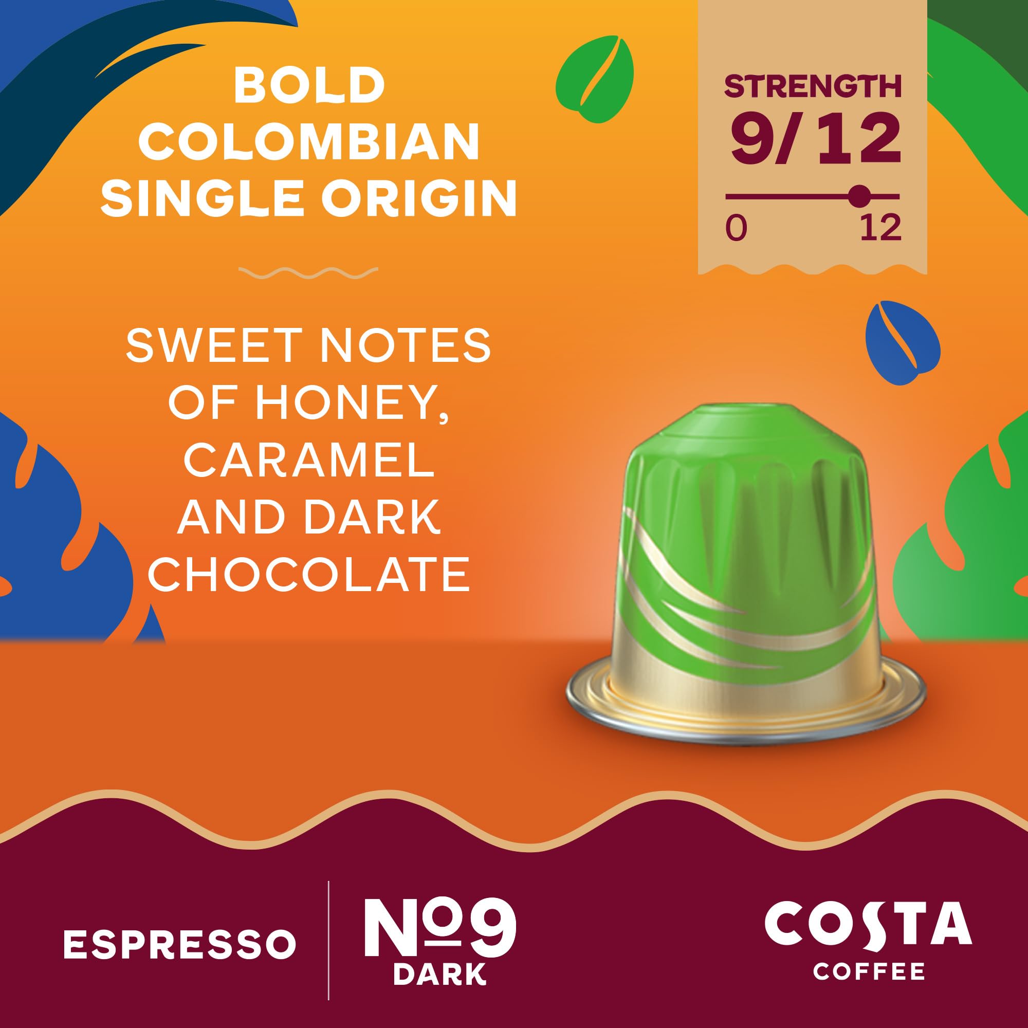 L'OR Costa Bold Colombian Single Origin Coffee Pods - Intense Roast | 10 Count Aluminium Capsules 2
