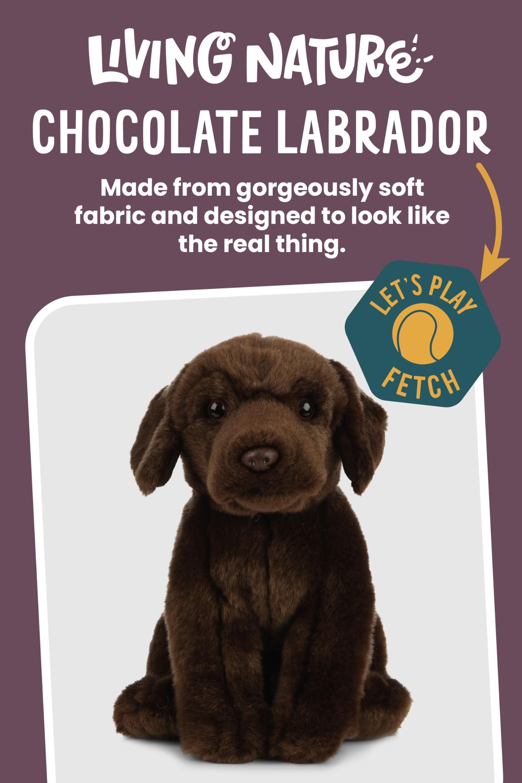 Chocolate Labrador Plush Toy - Soft Stuffed Animal for Kids & Adults, 20cm Brown 10