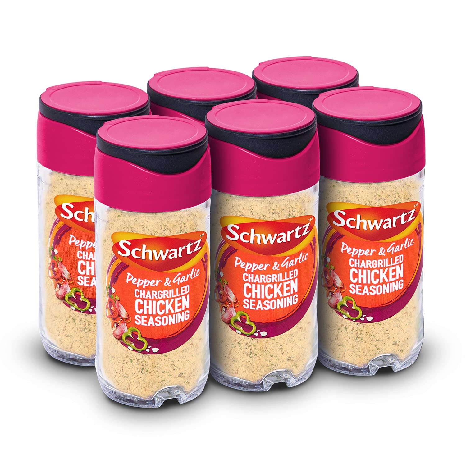 Schwartz Pepper and Garlic Chargrilled Chicken Seasoning - 51g Jar, Pack of 6