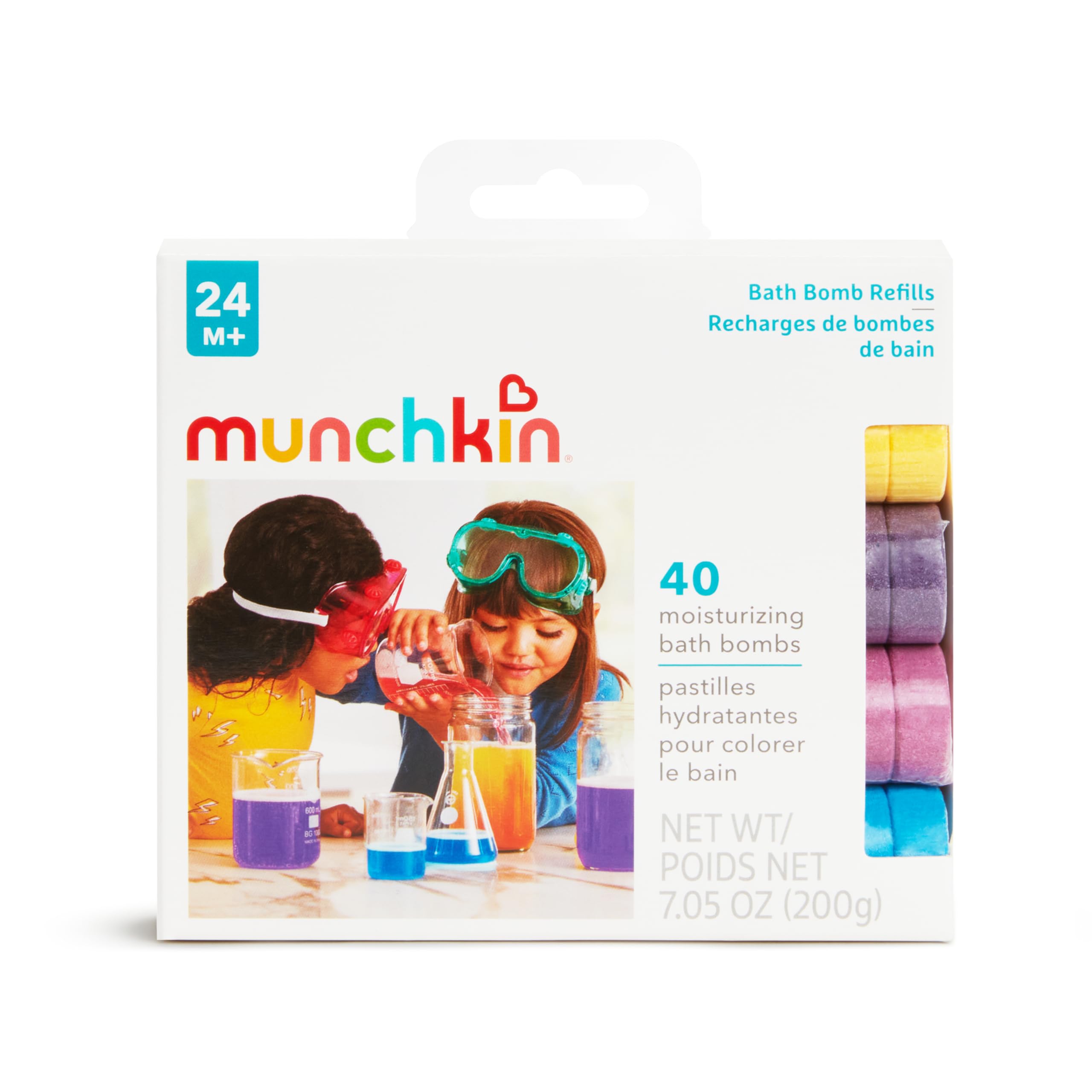 Munchkin Colour Buddies Bath Bombs - 40 Count Refill Pack | Non-Staining, Moisturizing