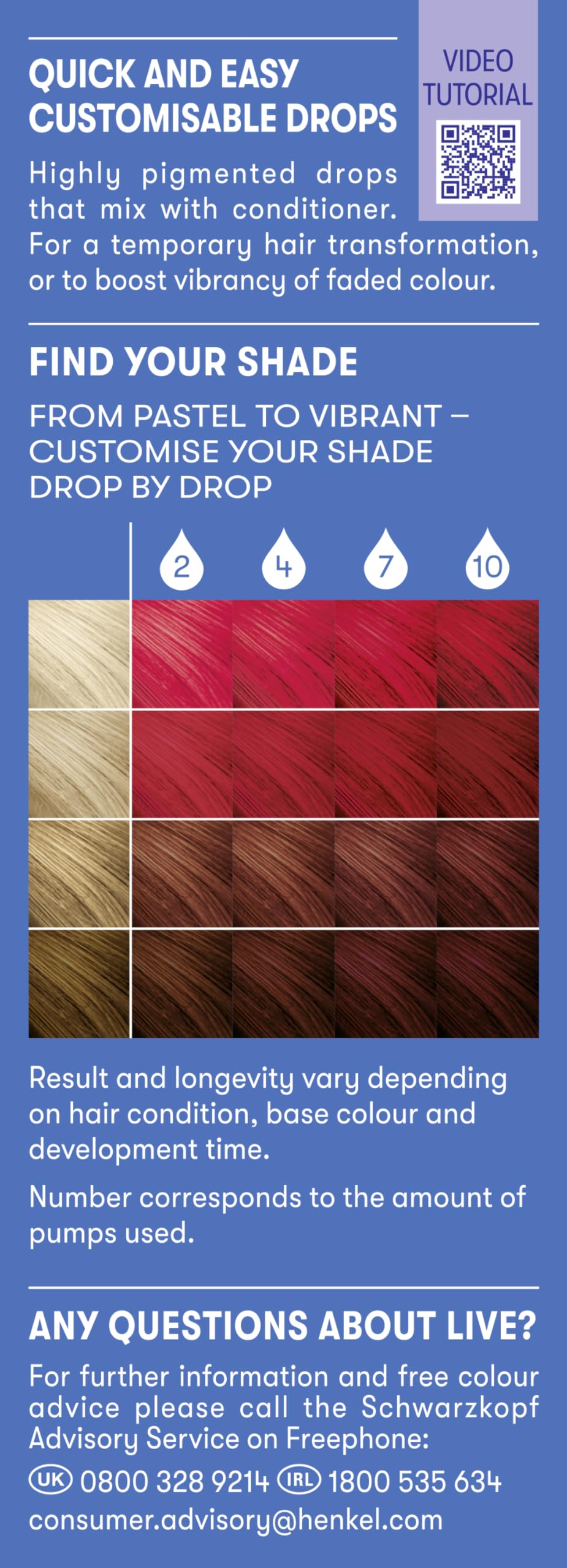 LIVE Colour Custom Drops Fiery Red Semi-Permanent Colour - Buildable Intensity, Vegan Formula