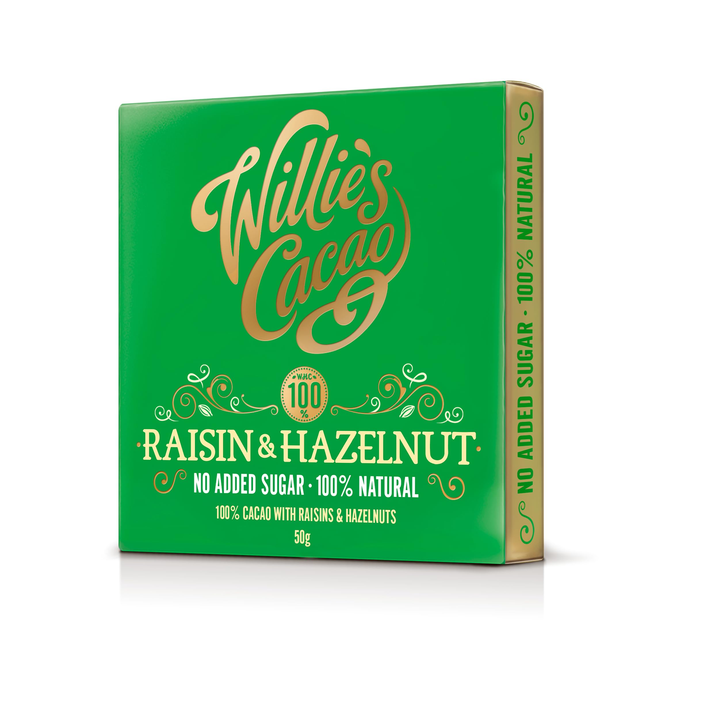 Willie's Cacao - 100% Cocoa with Hazelnut & Raisin - No Added Sugar Chocolate Bar 5