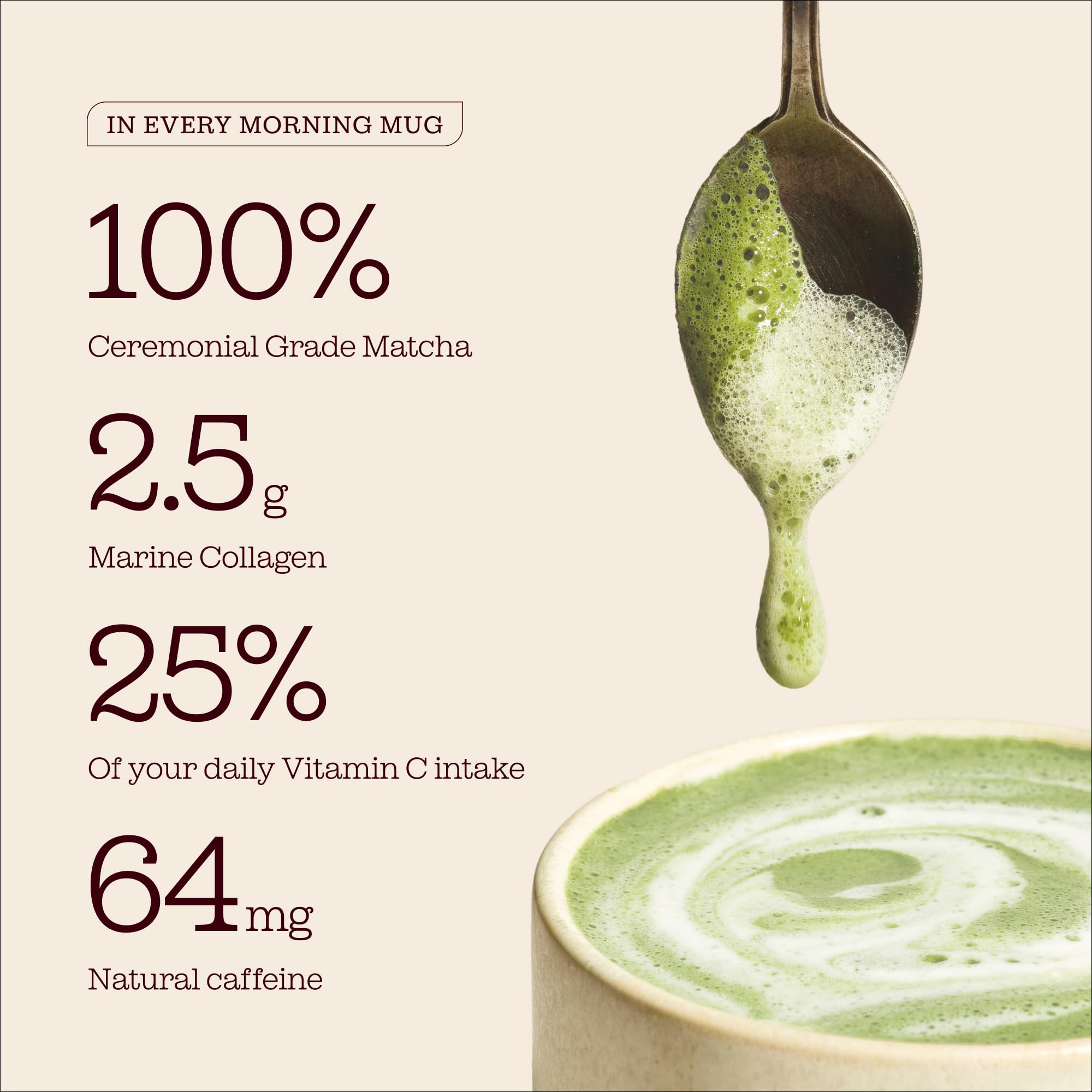 Free Soul x PerfectTed Matcha Collagen Powder - 7 Sachets (5g Each) | Low Sugar 5
