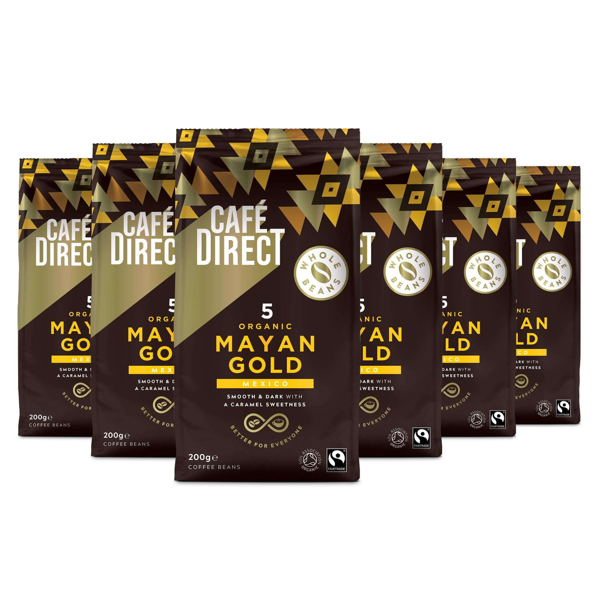 Cafedirect Mayan Gold Organic Coffee Beans – Smooth Dark Roast with Caramel Notes