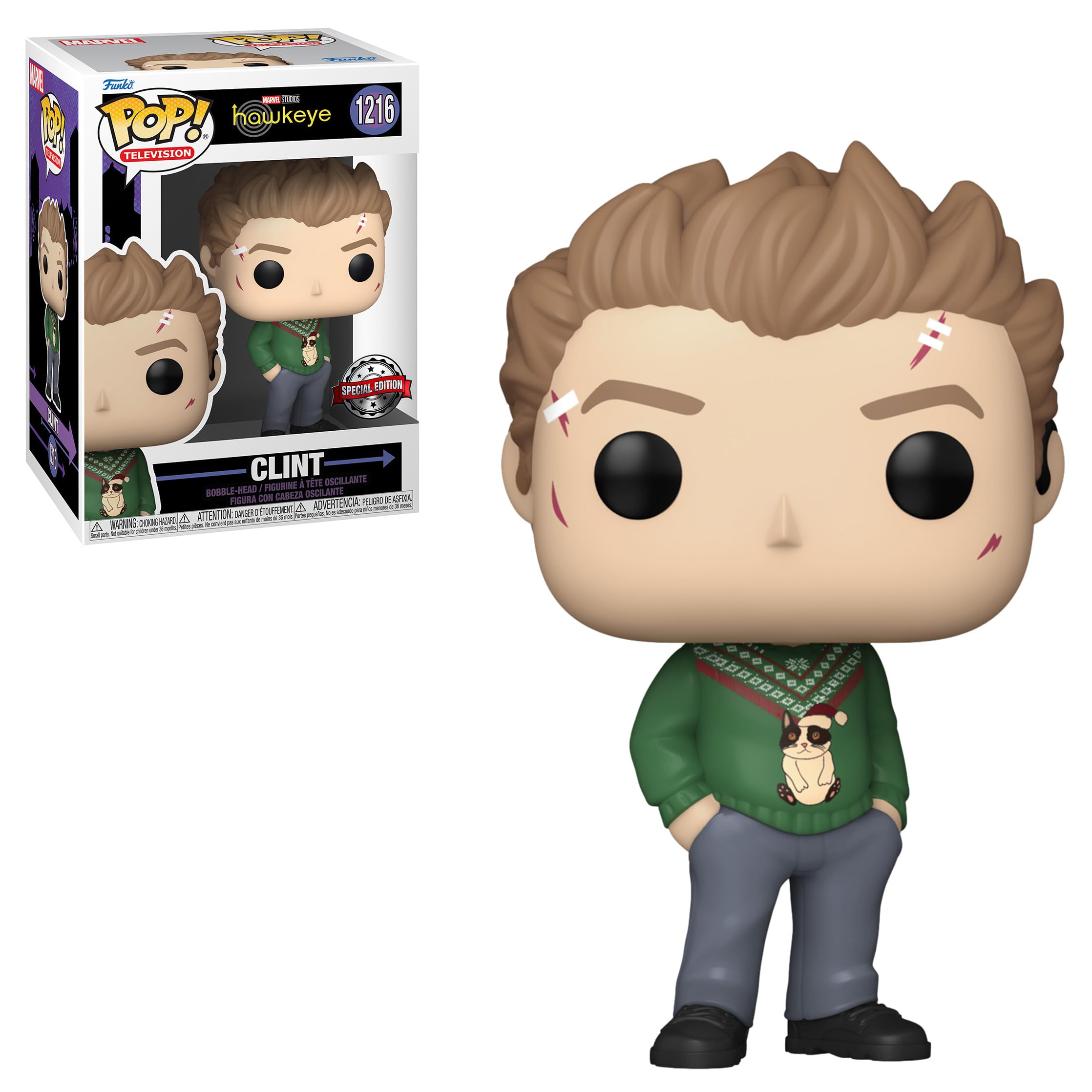 Funko Pop! Marvel - Hawkeye Clint Barton Christmas Sweater Vinyl Figure (1216) Target Exclusive 3