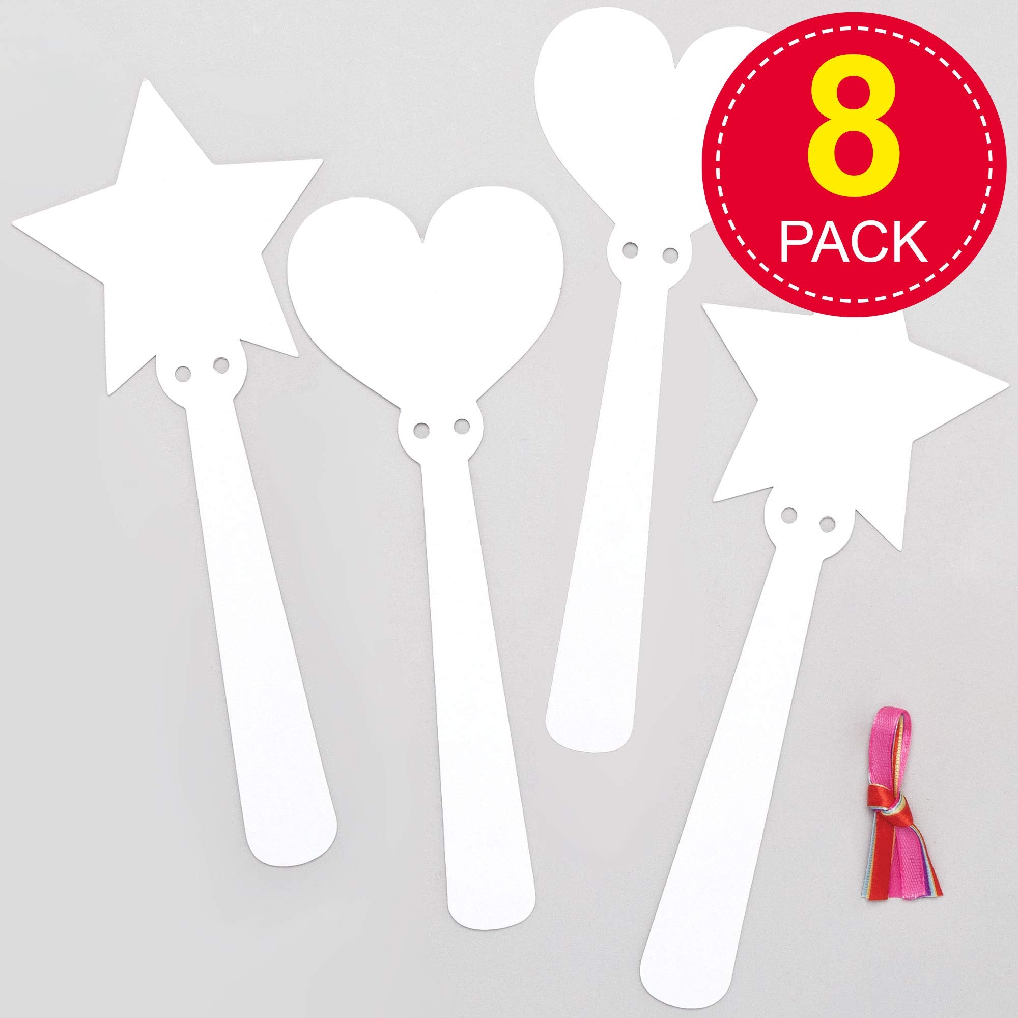 Baker Ross EF622 Make Your Own Princess Wand Card Blanks for Kids to Decorate, Pack of 8, 23cm