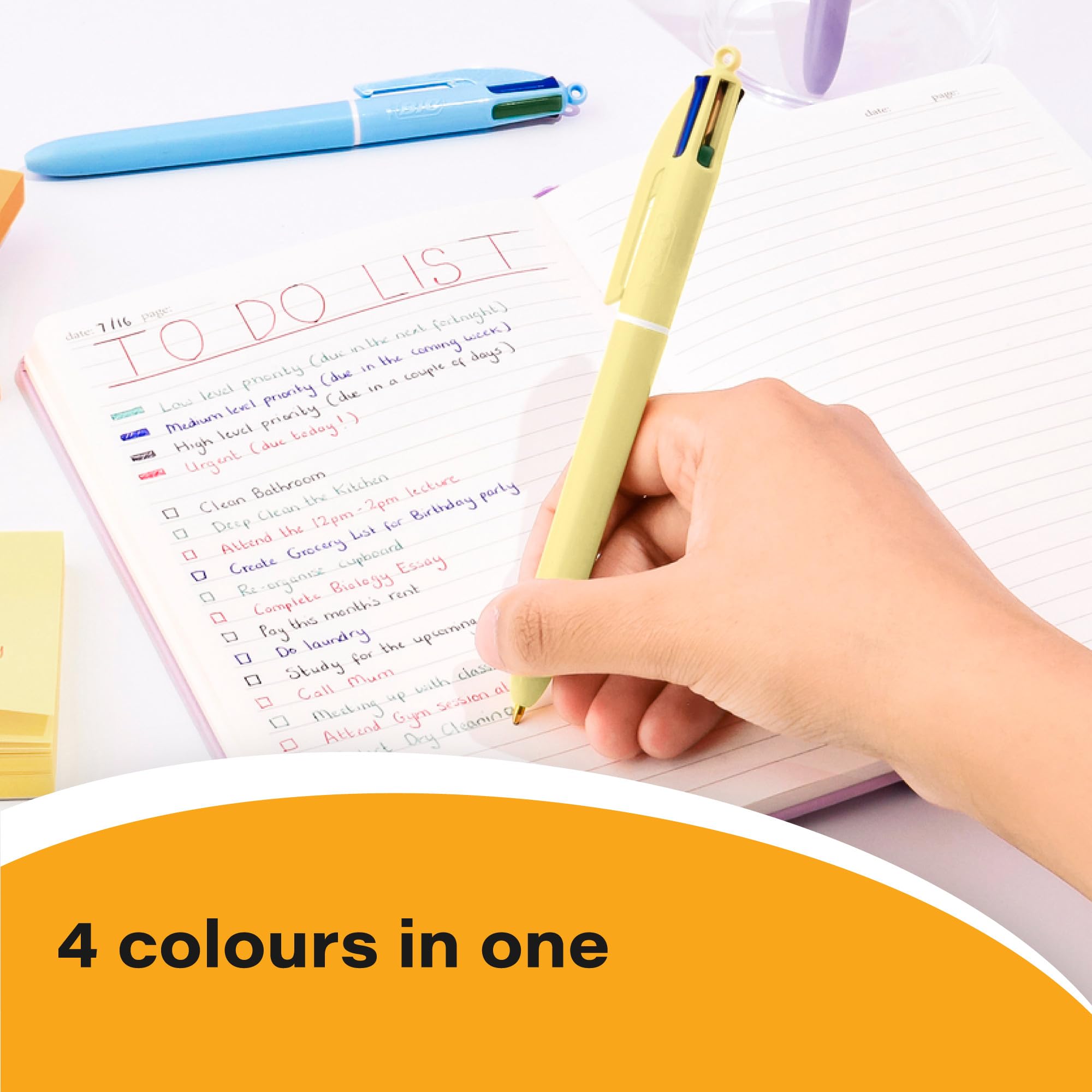 BIC 4 Colours Pastel Retractable Ballpoint Pens - Medium Point (1.0mm) - 6 Pack
