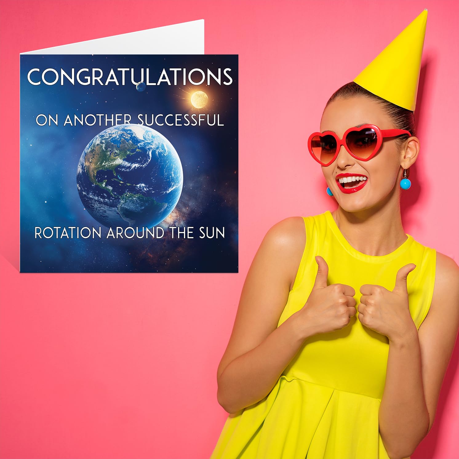 Stuff4 Funny Birthday Card for Men & Women - Successful Rotation Around The Sun | Square 145mm x 145mm 7