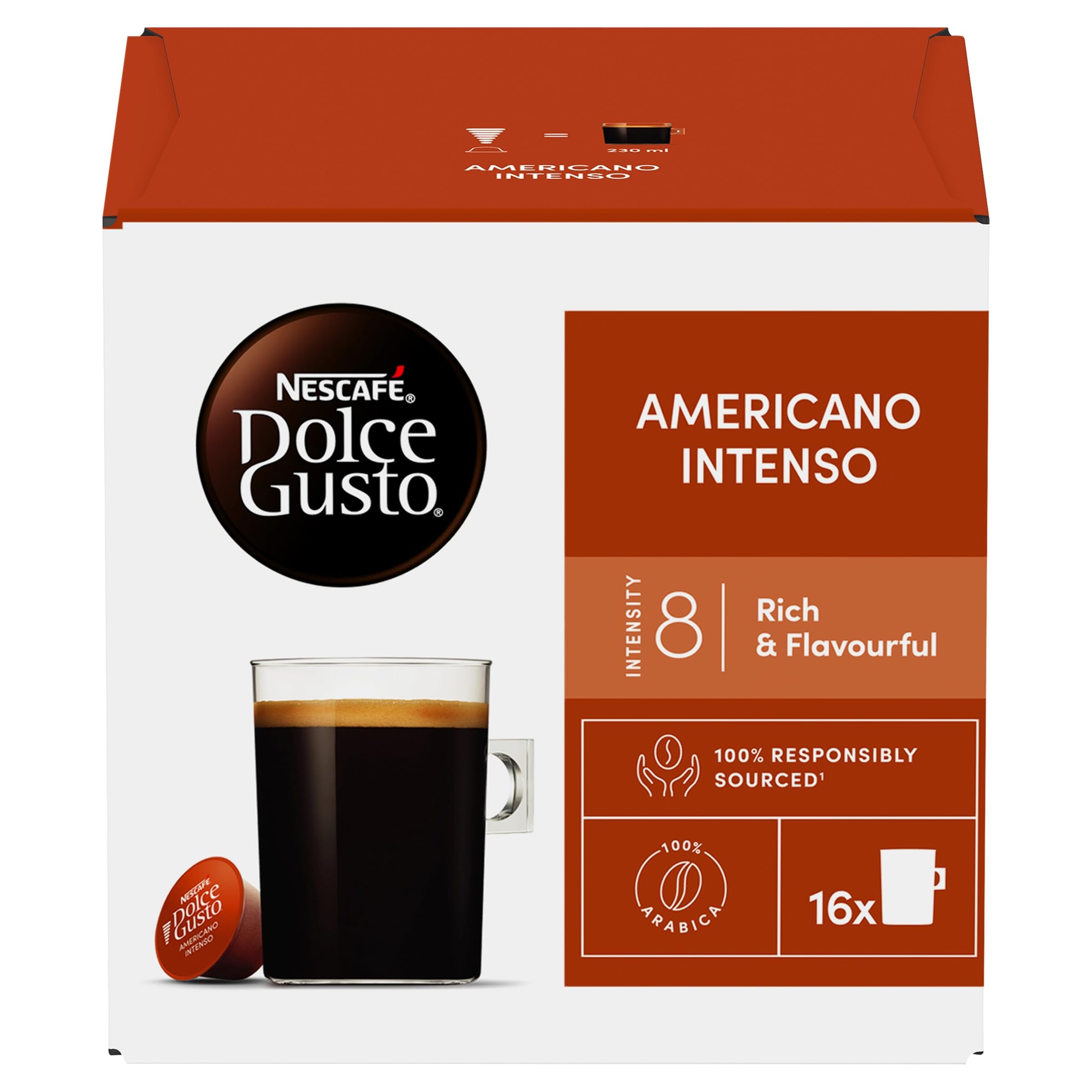 Nescafé Dolce Gusto Americano Intenso Coffee Pods - 48 Servings | Gluten Free