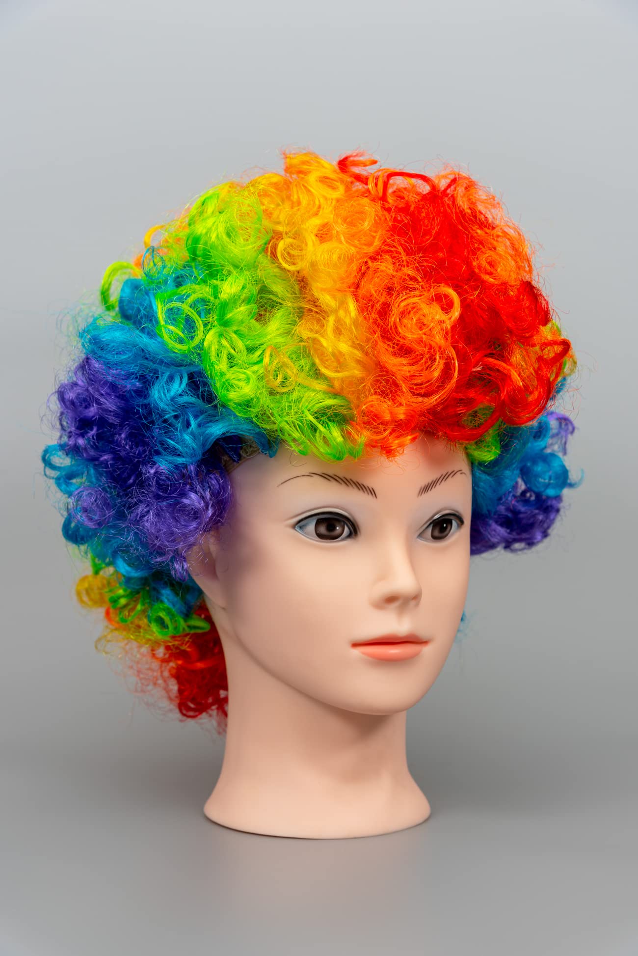 SHATCHI Rainbow Afro Wig Curly Bouncy Hair for Fancy Dress Party Costume Disco 60s 70s 80s Theme Unisex 7