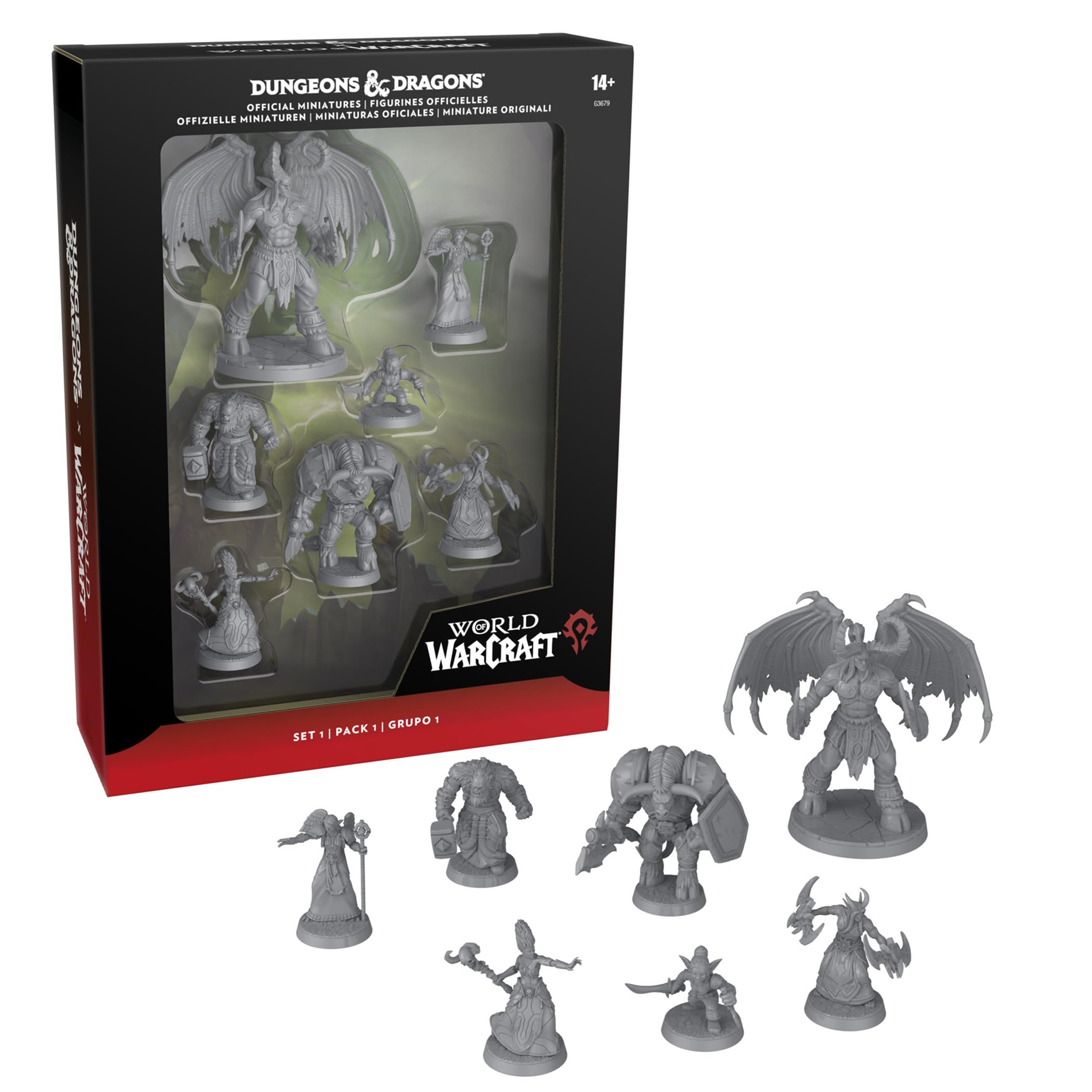Dungeons & Dragons x World of Warcraft Official Miniatures Set 1 [Tabletop Gaming] - 7 Figures | 2.8 cm Scale | Ages 14+