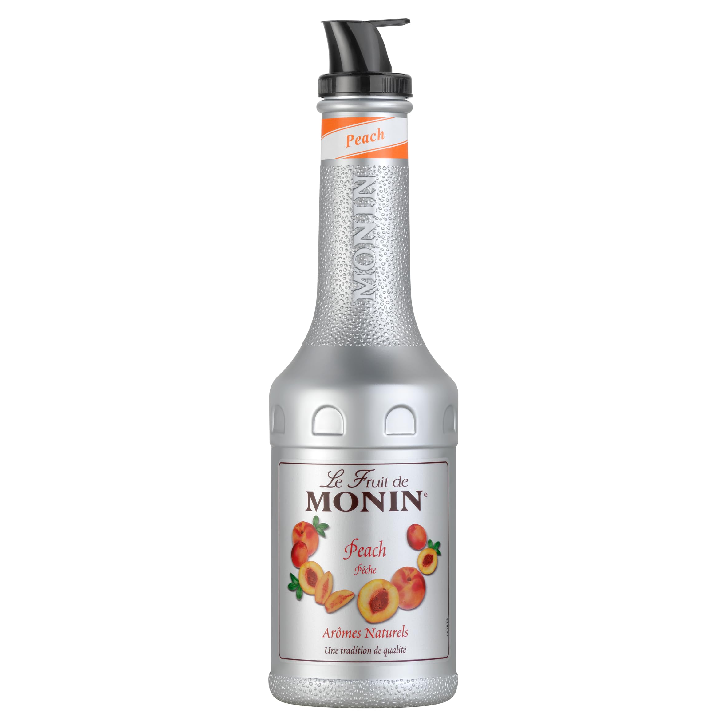 MONIN Peach Fruit Mix Puree - 50.1% Peach Puree | Vegan | 1L PET Bottle