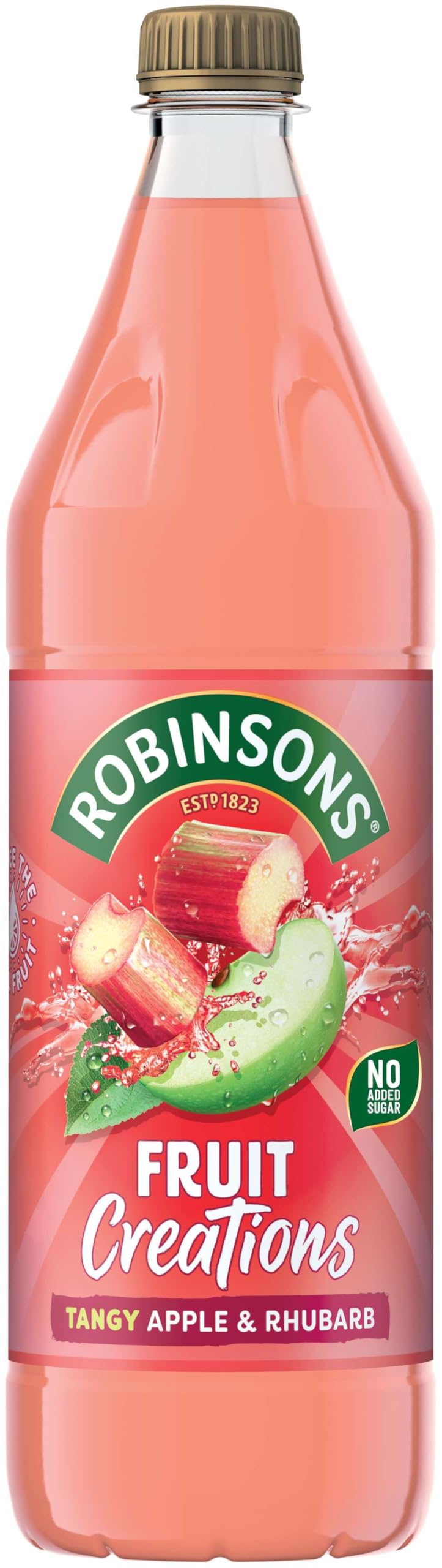 Robinsons Fruit Creations Tangy Apple & Rhubarb Squash - No Added Sugar | 1L 2