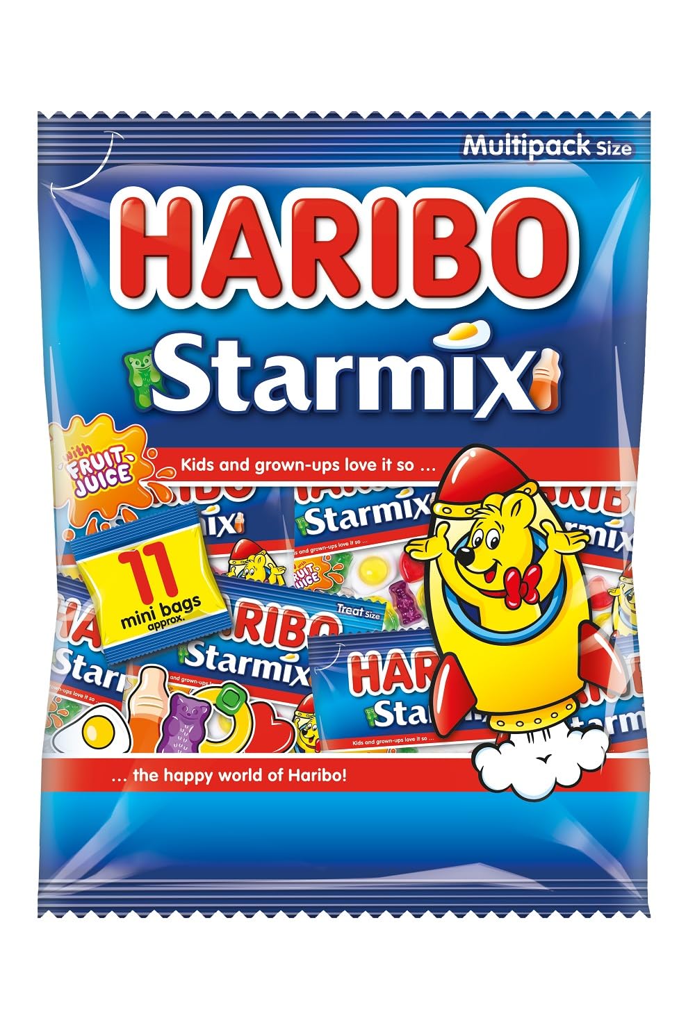 HARIBO Starmix Gummy Sweets - Fruit & Cola Flavours | 11 Mini Bags (176g)
