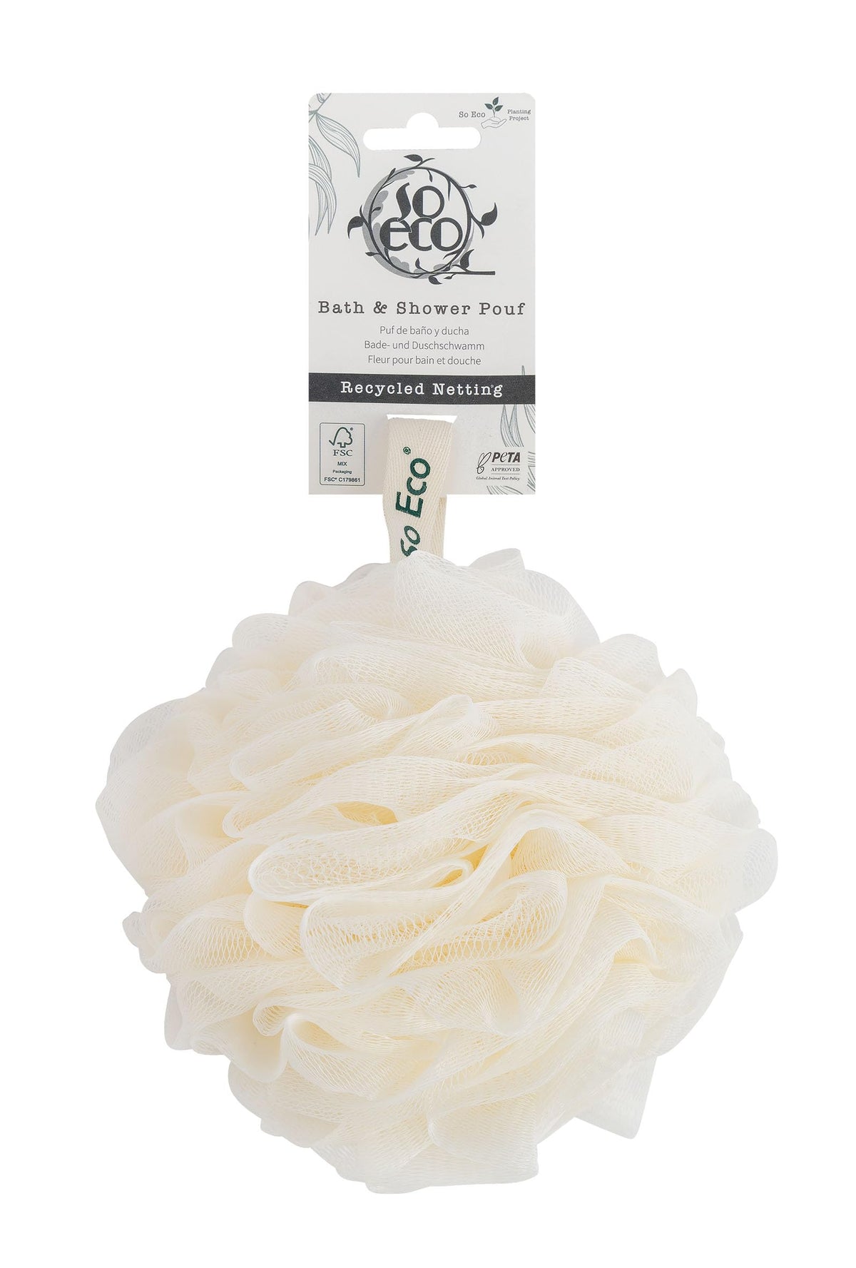 So Eco Bath and Shower Pouf - 1 Count, Off-White