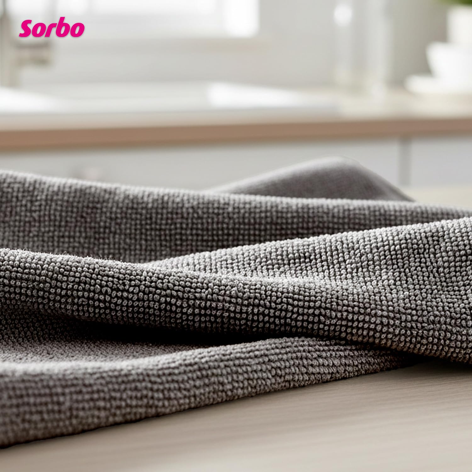 Sorbo Microfibre Floor Cloth - Streak Free, Super Absorbent, Multi-Purpose Cleaning | Grey 3