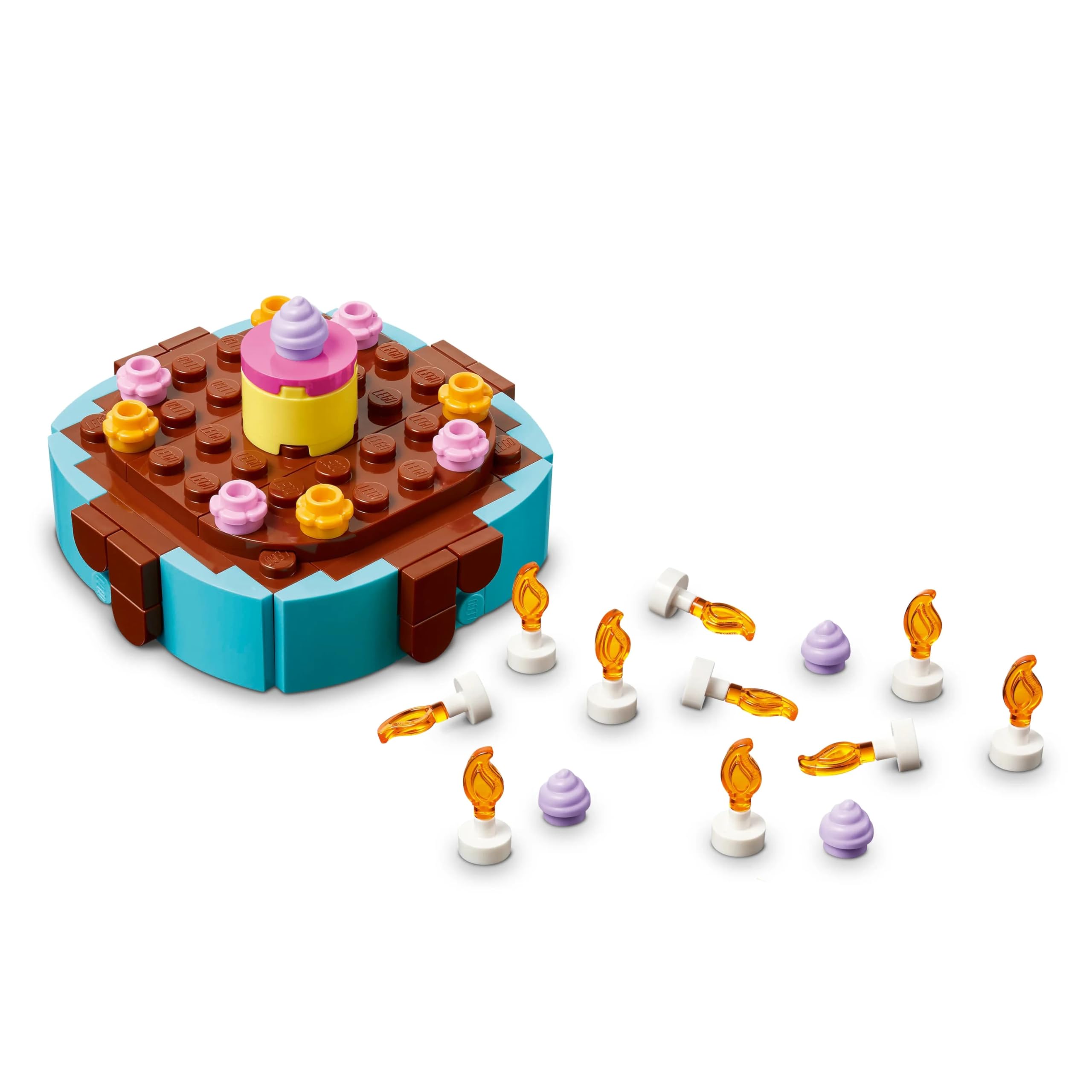 LEGO Birthday Party Cake Building Set - Customizable Decorations & 10 Candles | Model 40815 4
