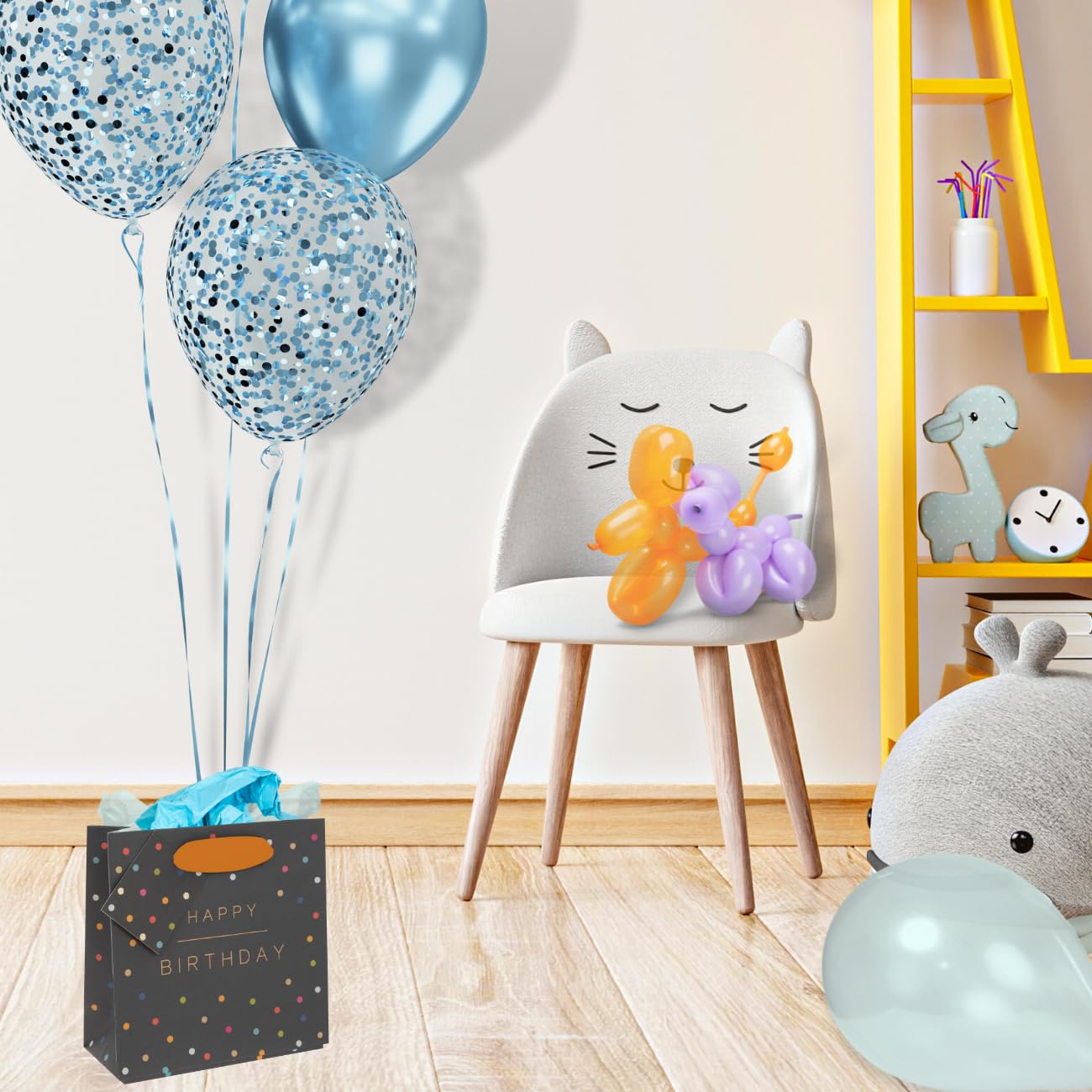 Glick Luxury Small Gift Bag - Happy Birthday Spots | 14cm x 14cm x 6cm | 210 GSM Paper