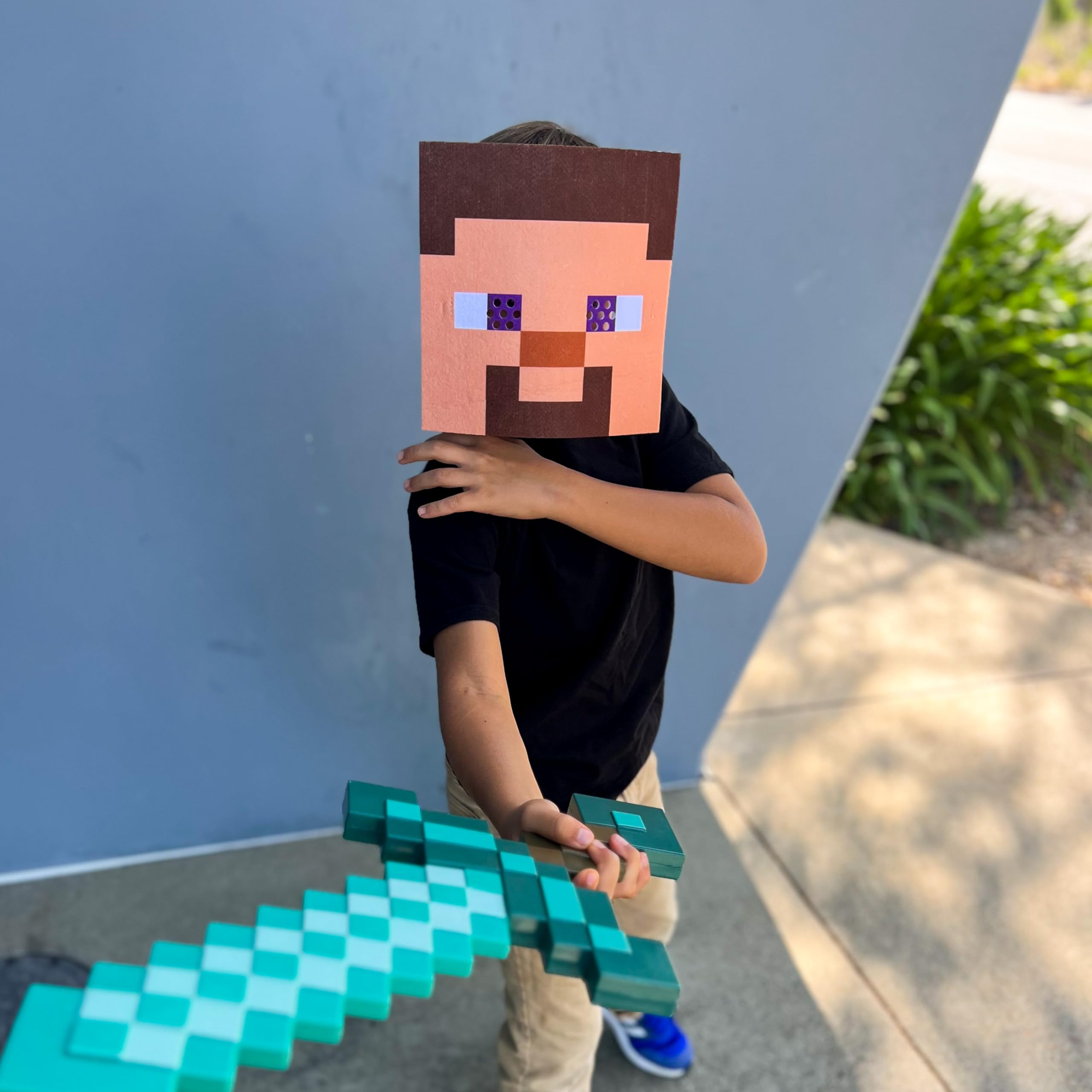 Disguise Minecraft Steve Mask and Diamond Sword Set - Kids Costume Accessories 2