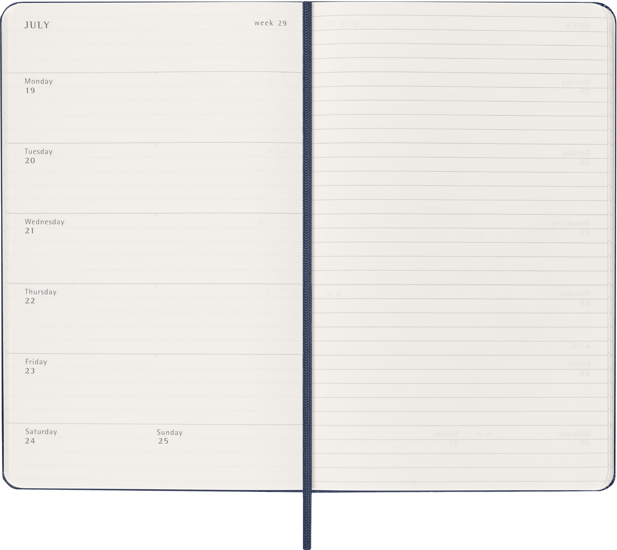 Moleskine Weekly Planner 2026-2027 - 18-Month, Large (13x21), Sapphire Blue Hardcover 4