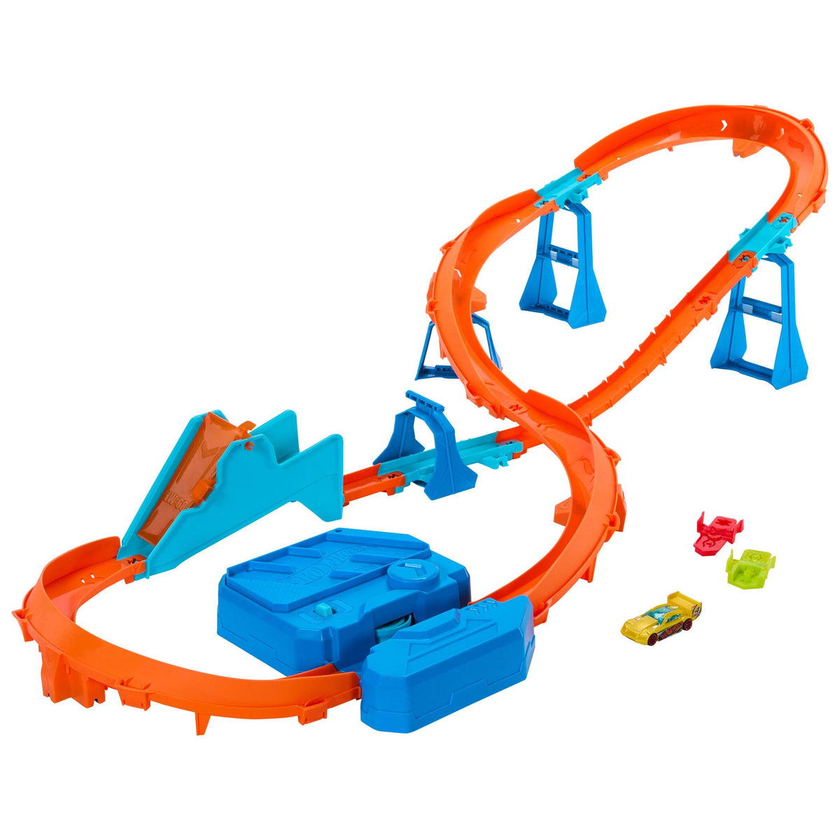 Hot Wheels Track Creator Boosted Jump Speedway Race Track - Motorized Booster, 1:64 Scale Car