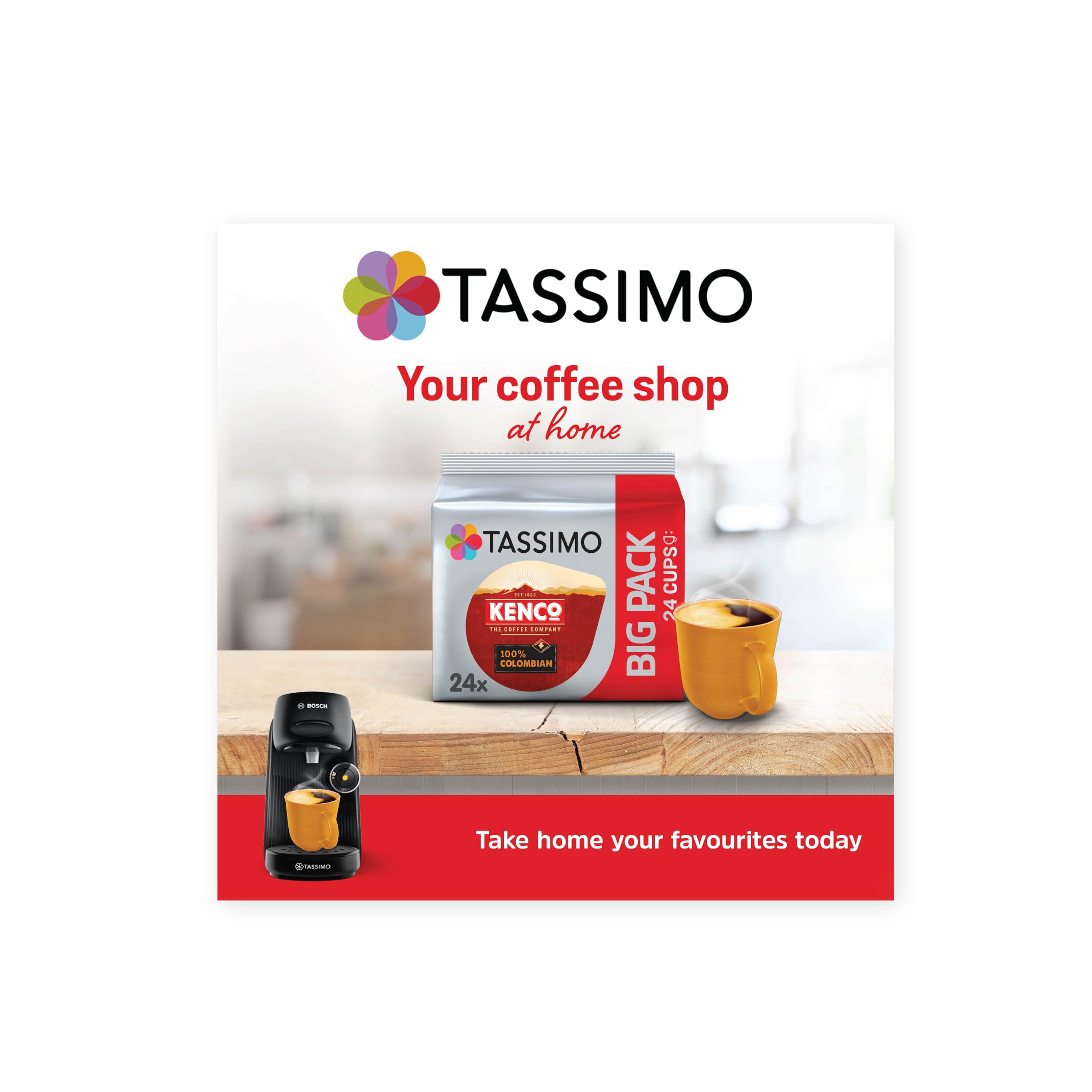 Tassimo Kenco Colombian Coffee Pods - 24 Count Discs (Pack of 5, Total 120 Drinks)