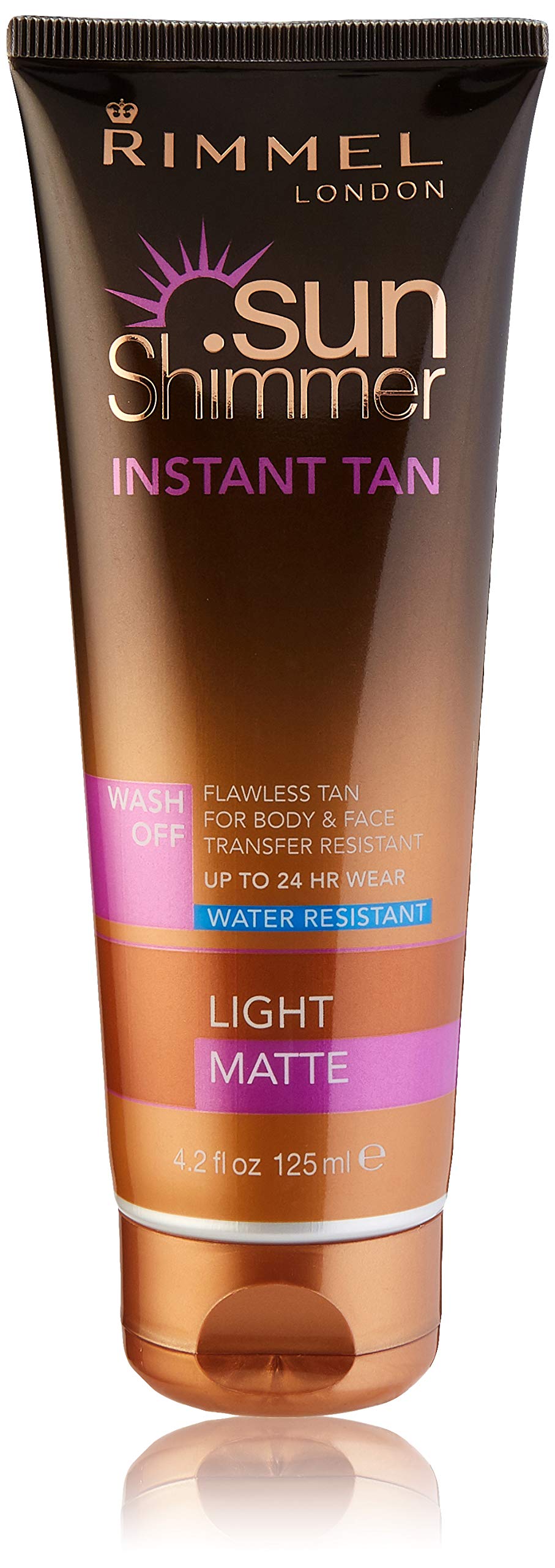 Rimmel Sunshimmer Water Resistant Instant Tan Wash Off Matte - Light, 125 ml