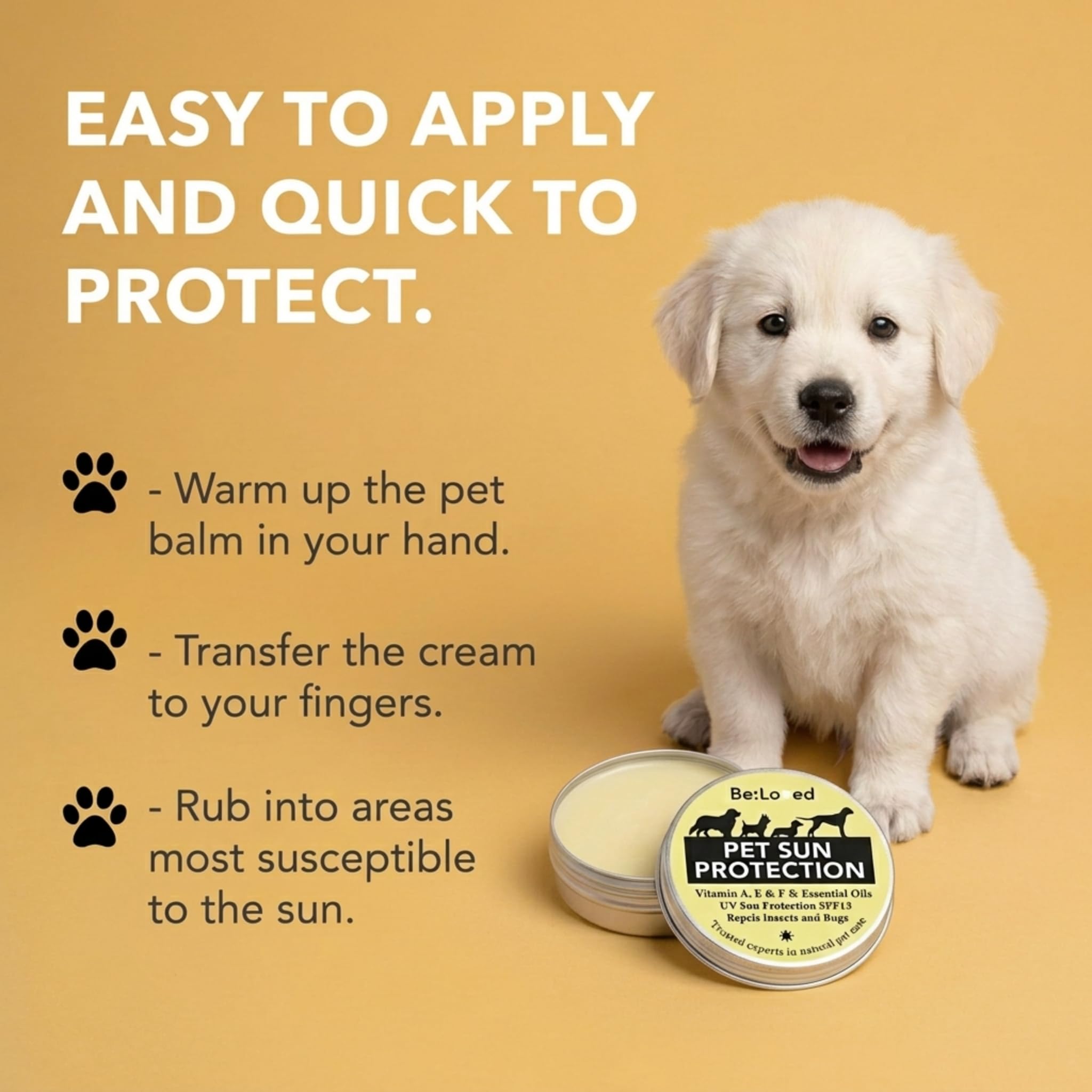 Be:Loved Be:Sunsafe Pet Sun Protection Balm - 60g | Natural Skin Shield | SPF 15 3