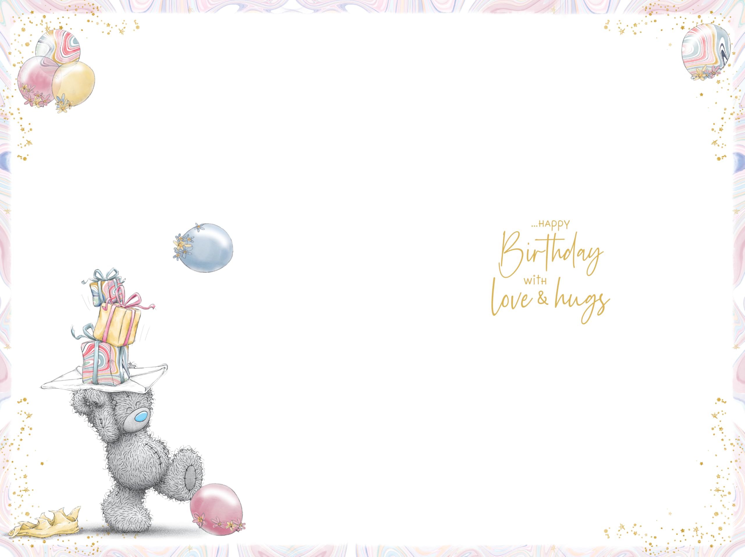 Me To You Tatty Teddy Luxury Birthday Card for Sister | Gold Foil Detail | 6 x 9 Inch