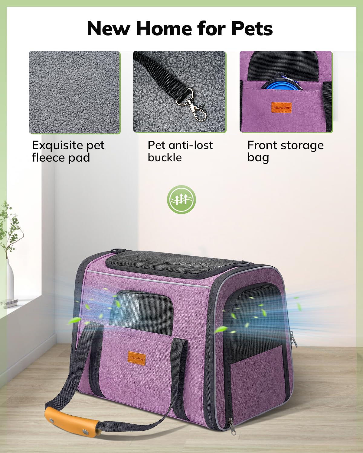morpilot Airline Approved Soft-Sided Pet Carrier - Pink | Up to 7kg/15 lbs | 44cm L 5