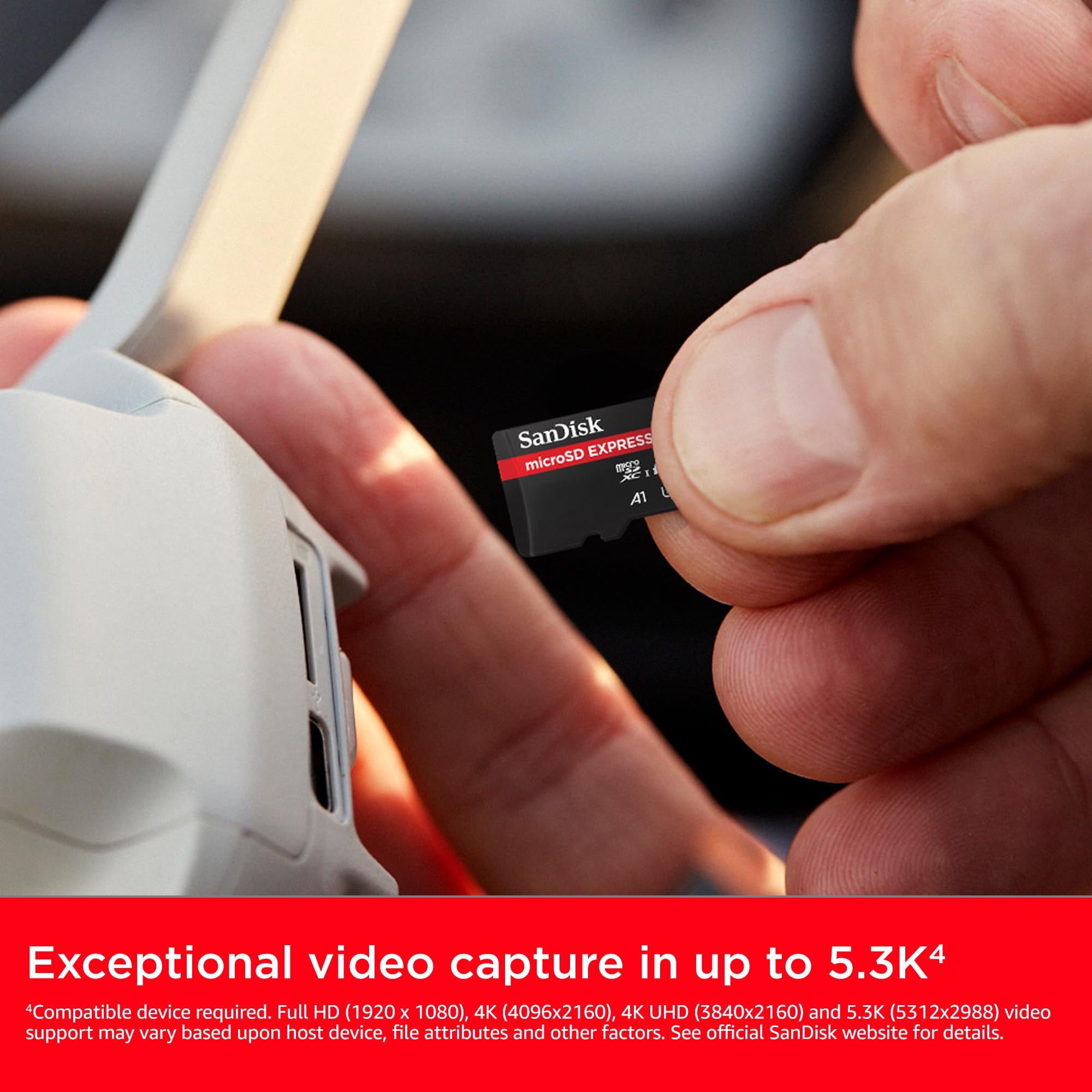 SanDisk microSD Express Card - 512GB | Up to 880 MB/s Read Speed | PCIe-NVMe Interface 5