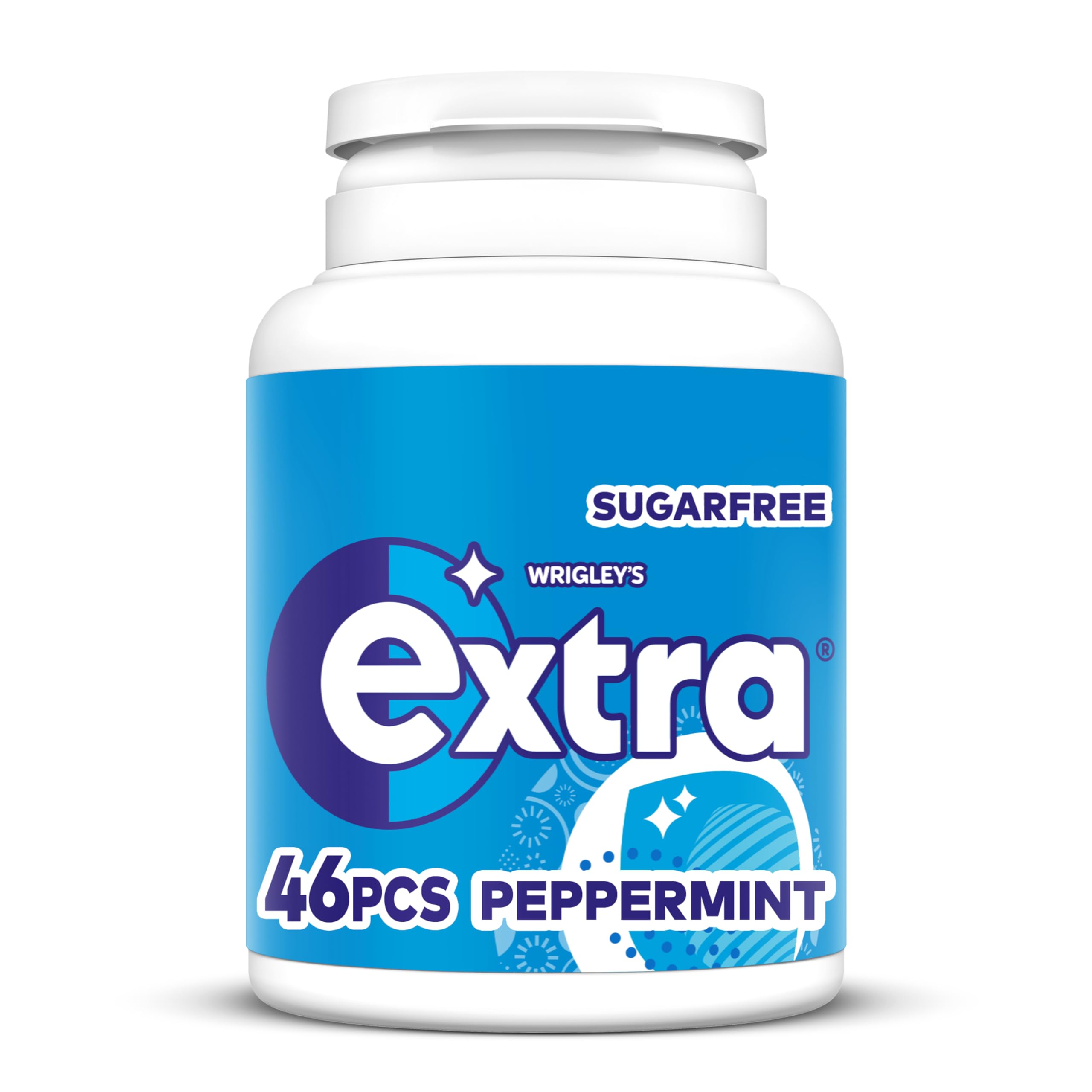 Extra Peppermint Sugar Free Chewing Gum Bottle - 46 Pieces | Xylitol Formula 1