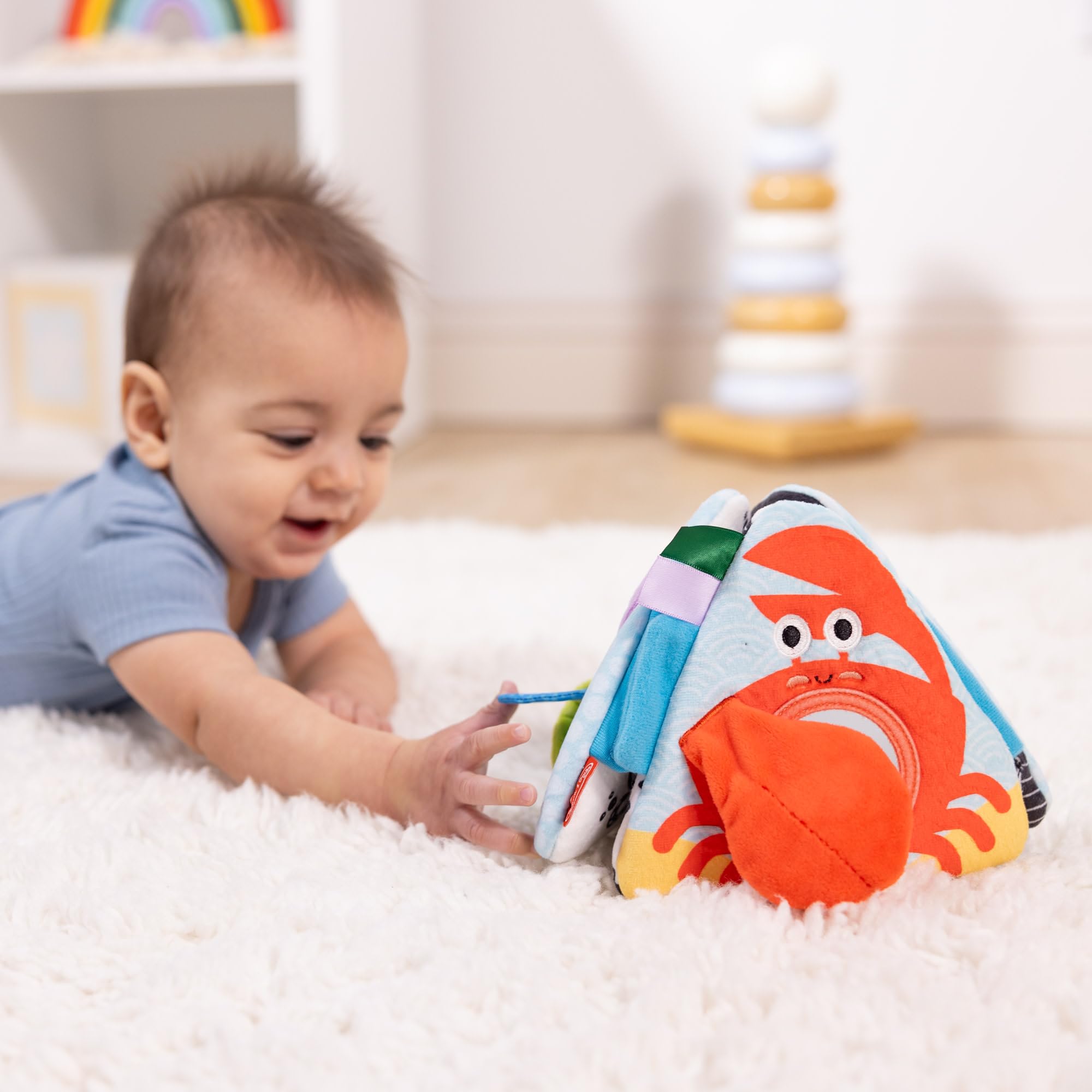 Melissa & Doug Ocean Tummy Time Triangle Baby Toy - Soft Sensory Play, Ages 0-6 Months