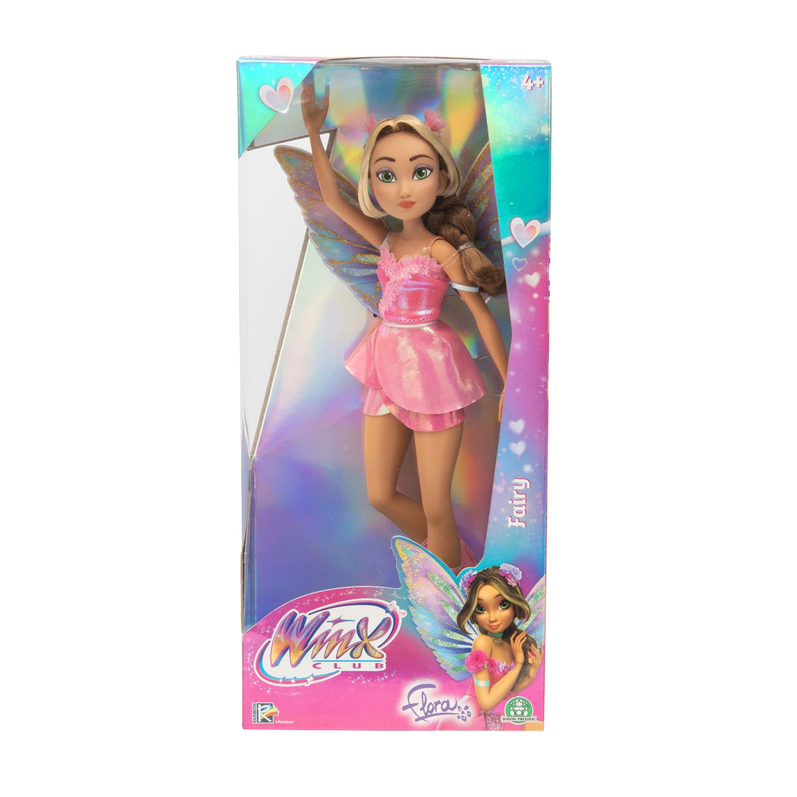 Winx Club Flora Fairy Doll - 10.24 Inch Soft Doll with Glitter Wings & Articulated Joints | Ages 4+