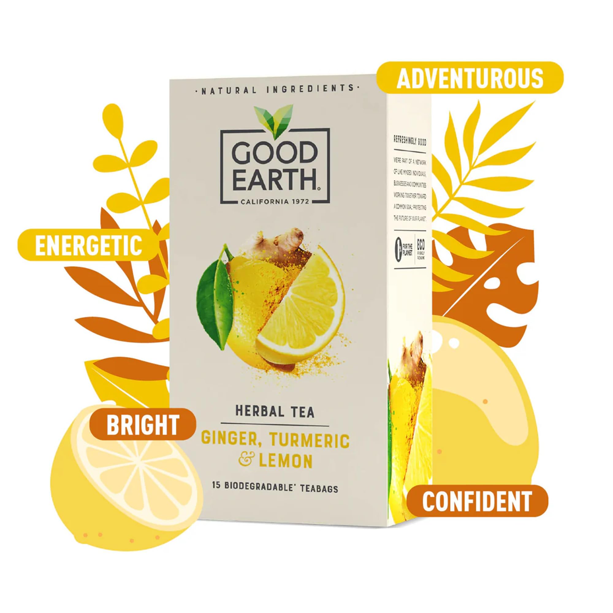 Good Earth Tea Co. Ginger, Turmeric & Lemon Tea - 5 x 15 Teabags 10
