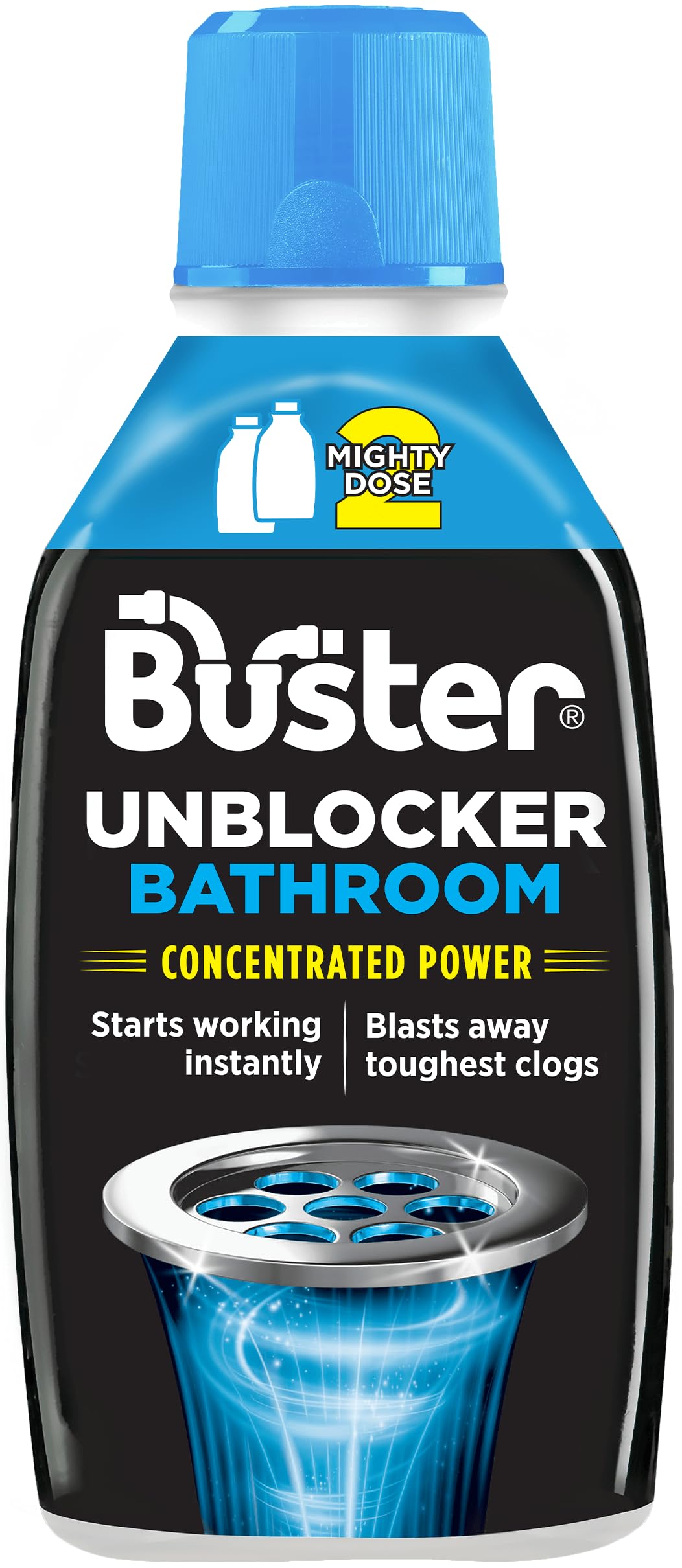 Buster Bathroom Drain Unblocker 600ml – Fast-Acting Plughole Unblocker for Sinks, Showers & Baths 1