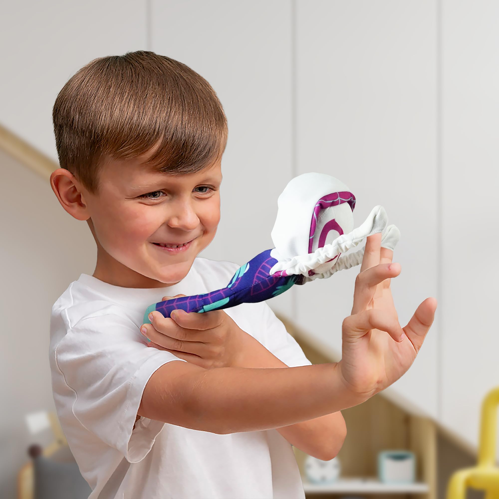 Marvel Spidey and His Amazing Friends Slingshot Ghost-Spider Plush Toy - Stretchable Arms for Action Play 3