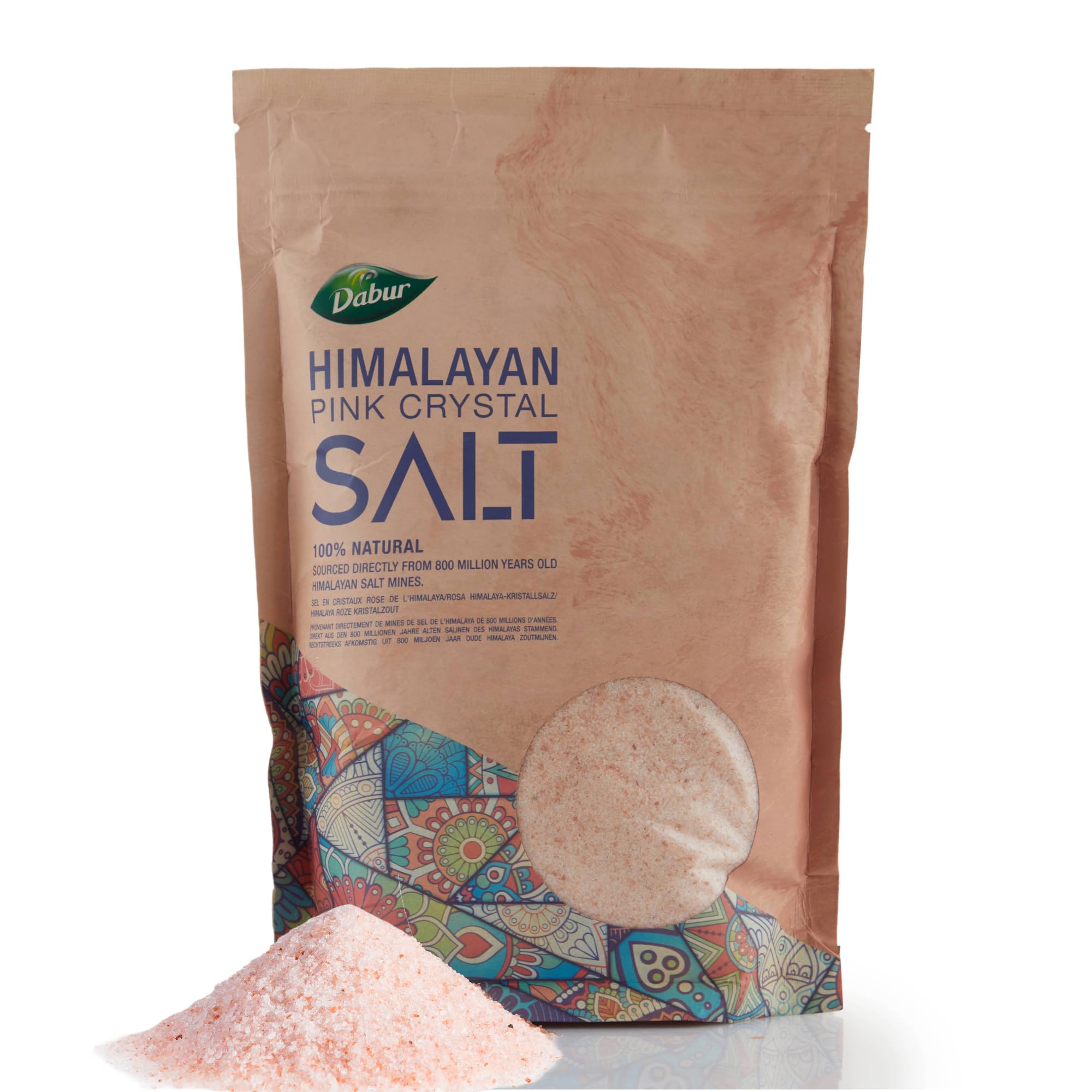 Dabur Himalayan Pink Salt - 1kg Fine Grain | 100% Natural Unrefined | Halal & Kosher Certified 1