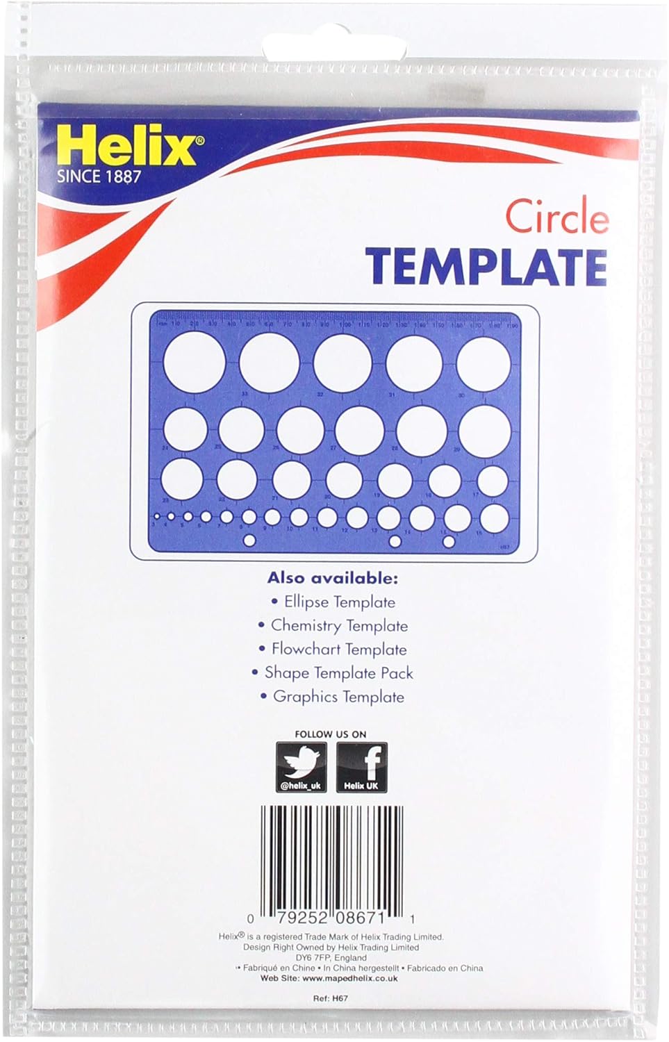 Helix Circle Stencil Template, Translucent Orange