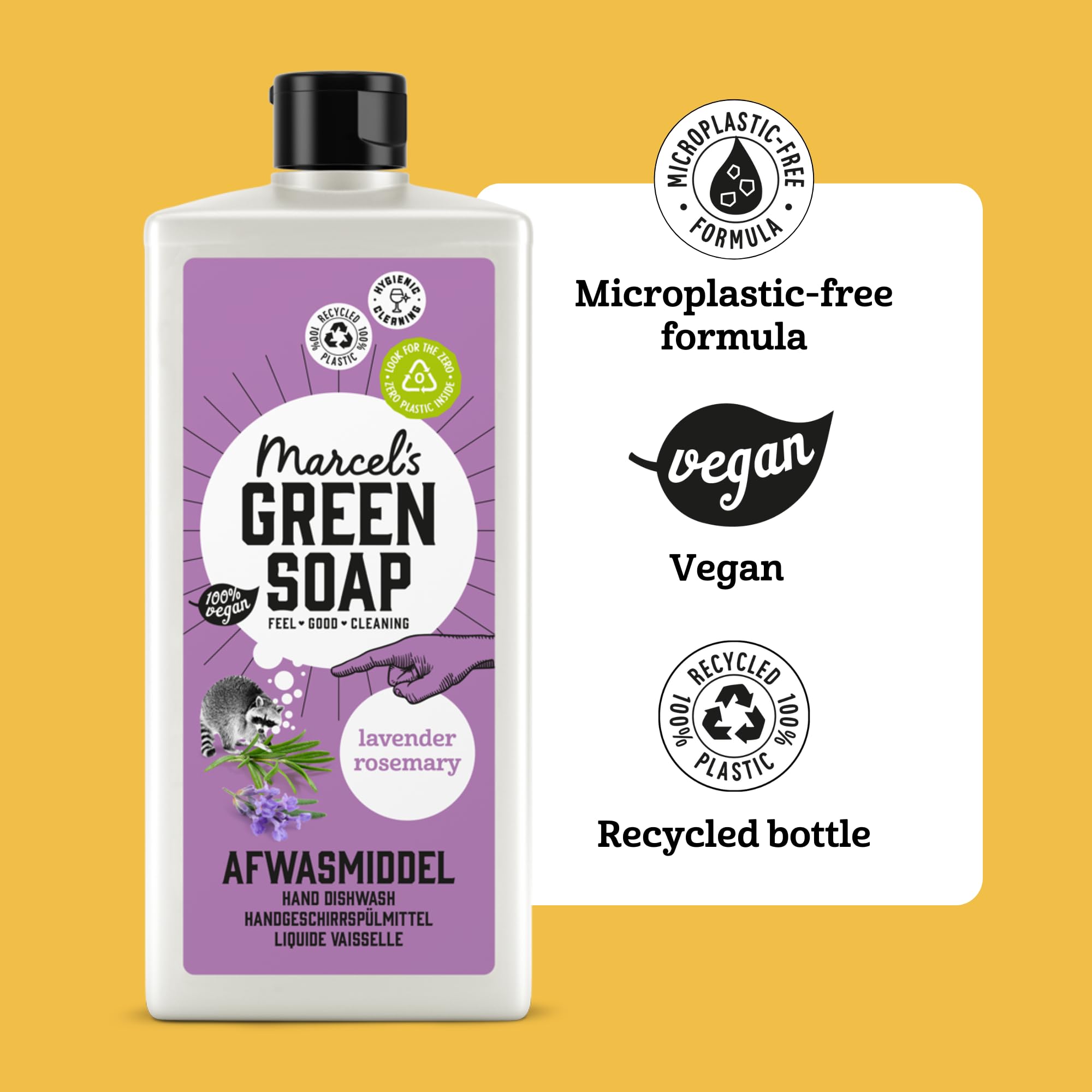 Marcel's Green Soap Washing-Up Liquid - Lavender & Rosemary Scent | 500ml | Biodegradable 3