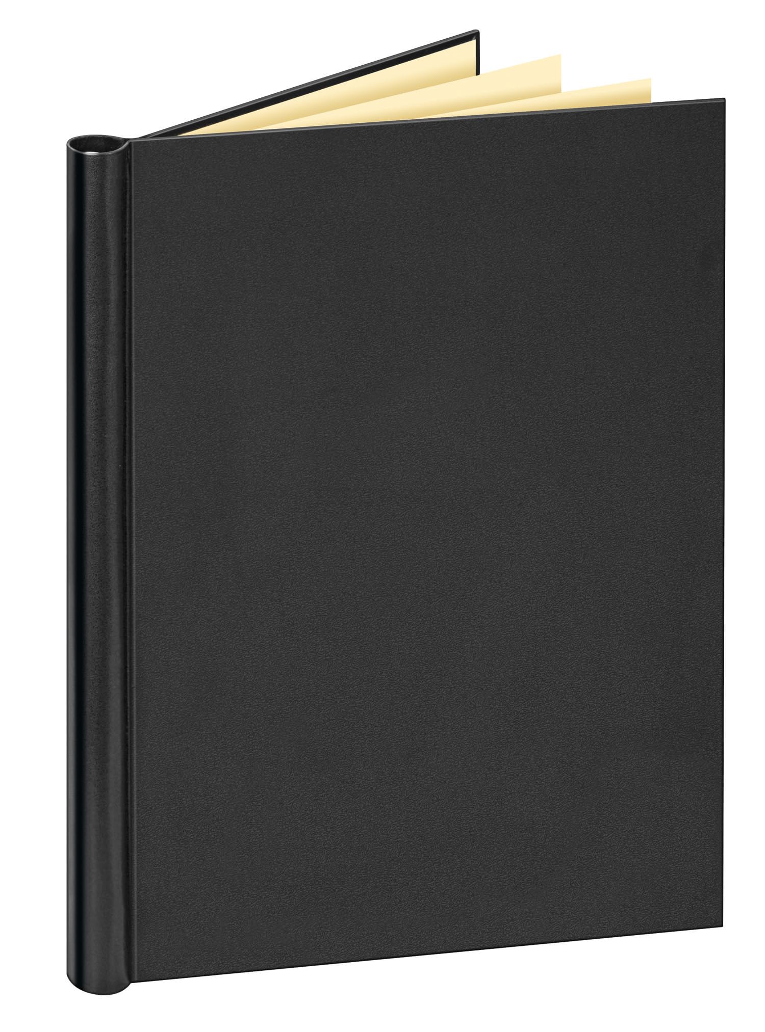 VELOFLEX Spring Binder - Leather Grain Finish | DIN A4 | Black | 150 Sheet Capacity