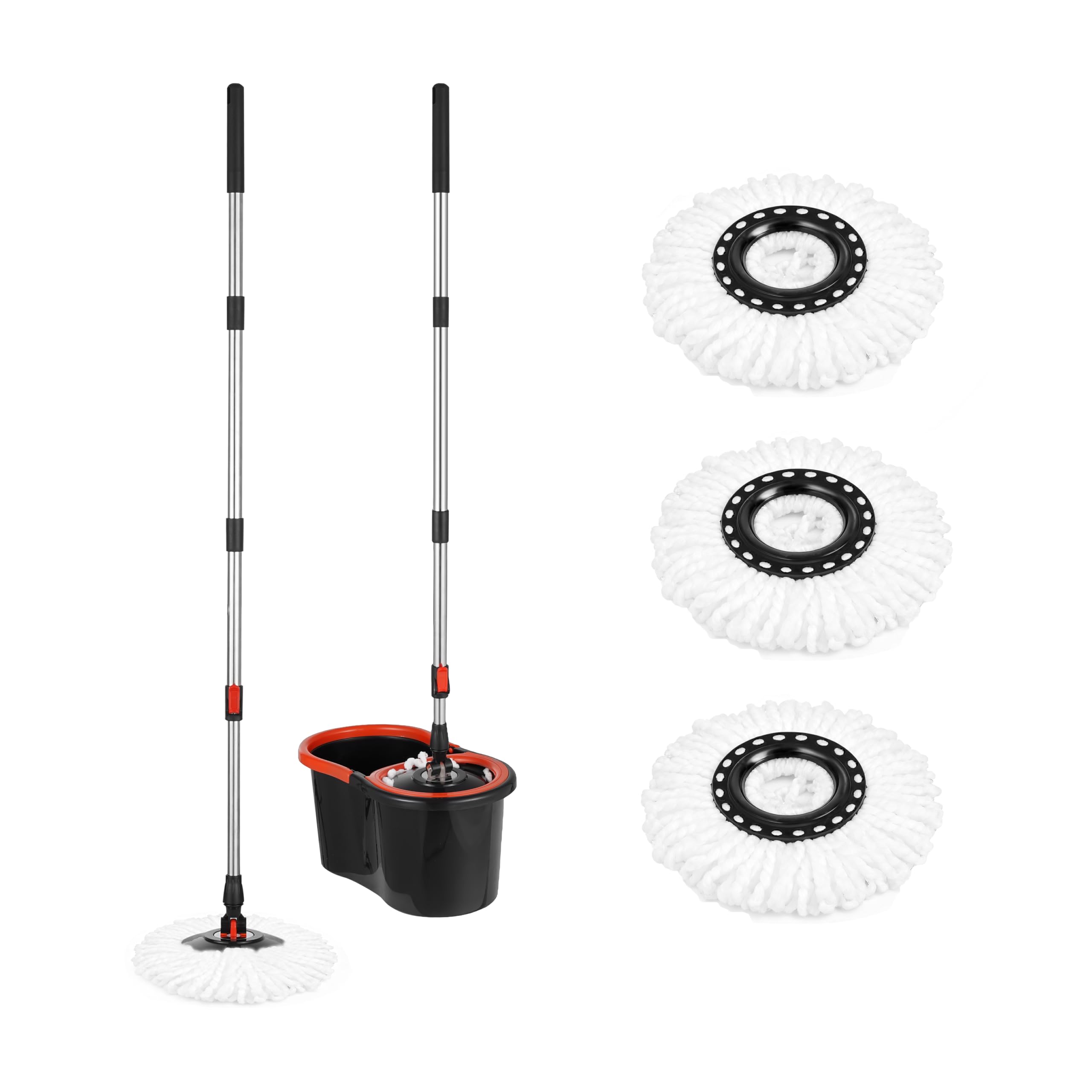 REQUISITE NEEDS Smart Spin Mop and Bucket Set - Black Edition | 360° Spin | 130cm Adjustable Handle 7