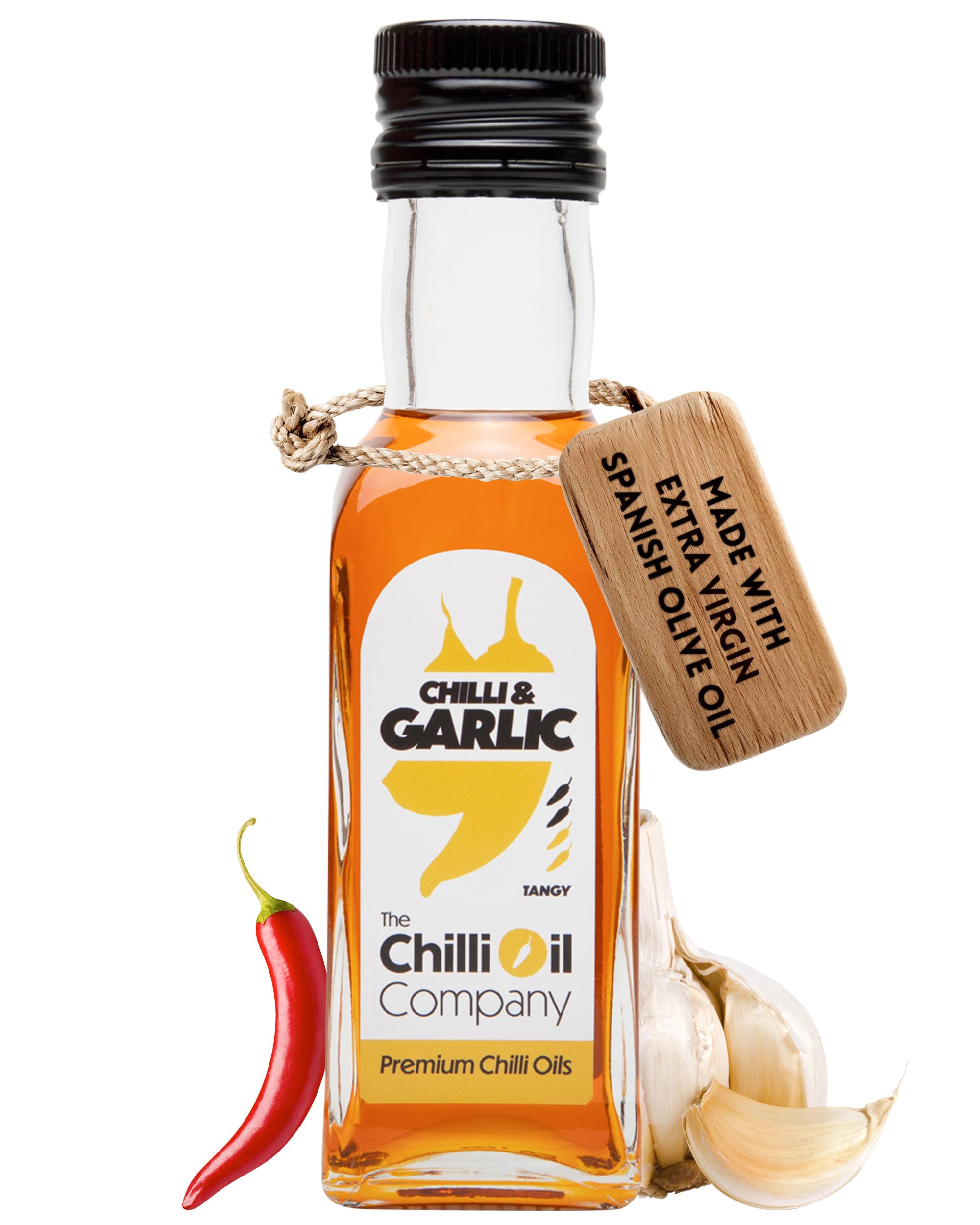 The Chilli Oil Company - Chilli with Garlic 125ml - Medium Hot Sauce with Spanish Extra Virgin Olive Oil 10