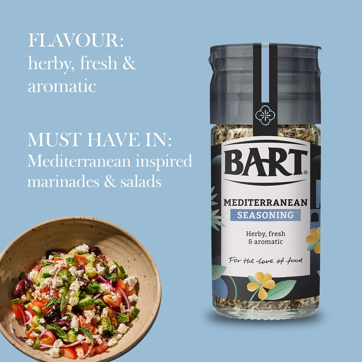 BART Mediterranean Seasoning Jar - 6 x 28g - Herbs & Garlic