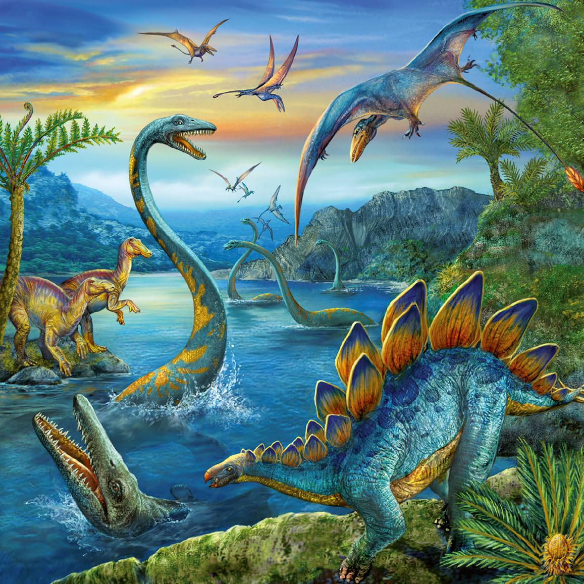 Ravensburger Dino Fascination 3x 49-Piece Jigsaw Puzzle Set for Kids 5 Years and Up 3