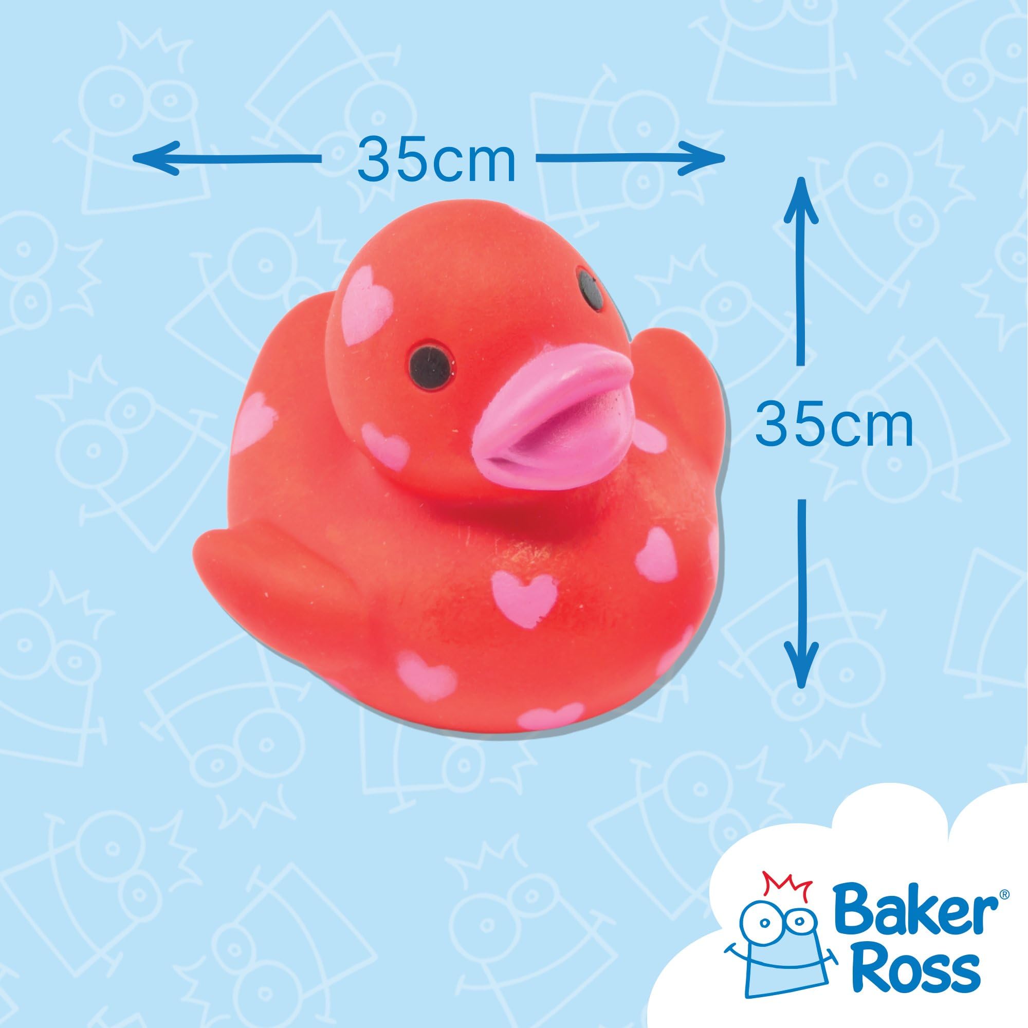 Baker Ross Mini Heart Floating Rubber Ducks (Pack of 6) - Assorted Colors | Bath Toy & Party Favor 3