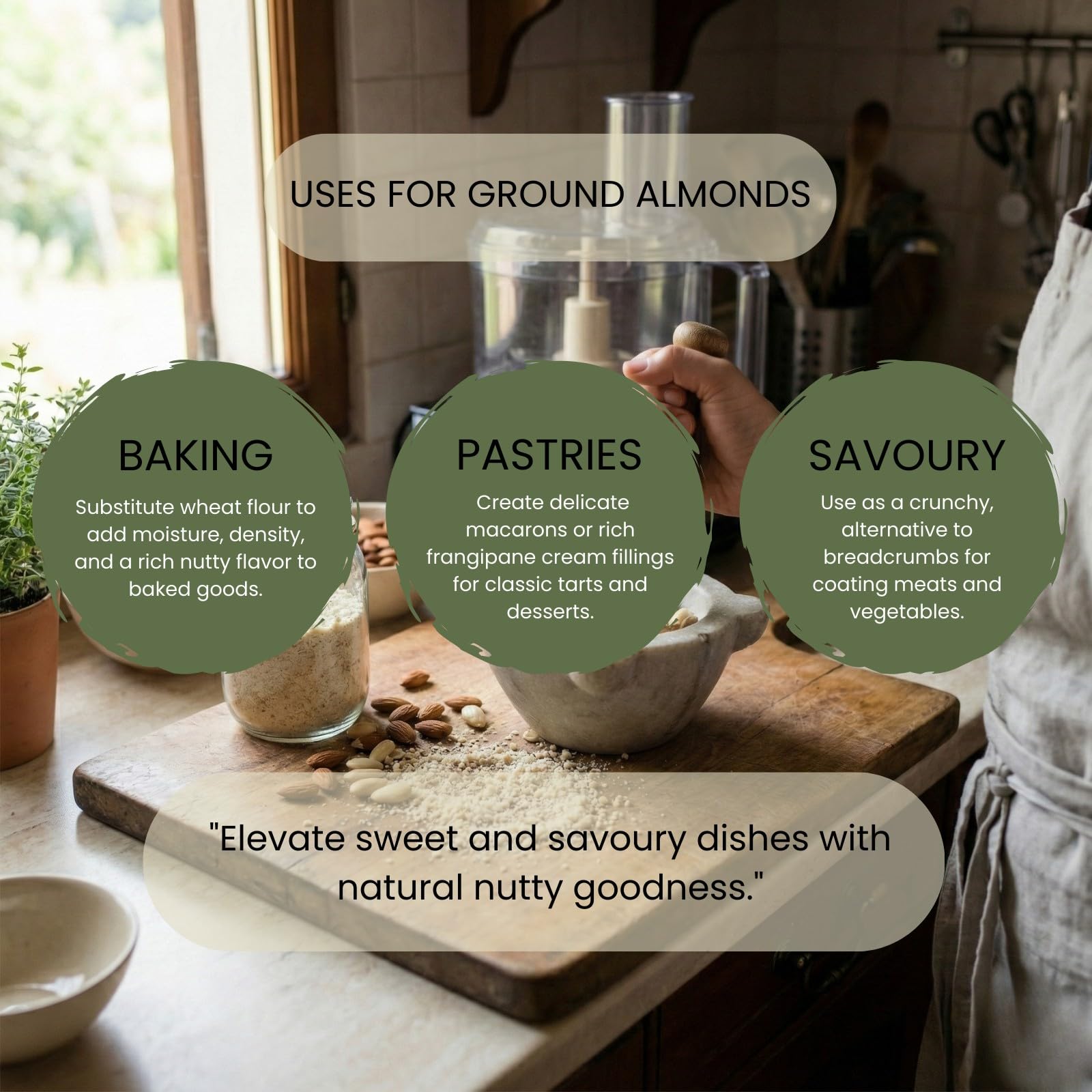 Minton & Donello Finely Ground Almonds, Blanched Baking Essential | 250g