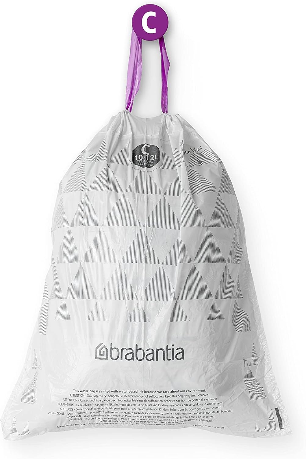Brabantia PerfectFit Bin Bags - Code C, Extra Strong White Waste Bin Liners (Pack of 1)