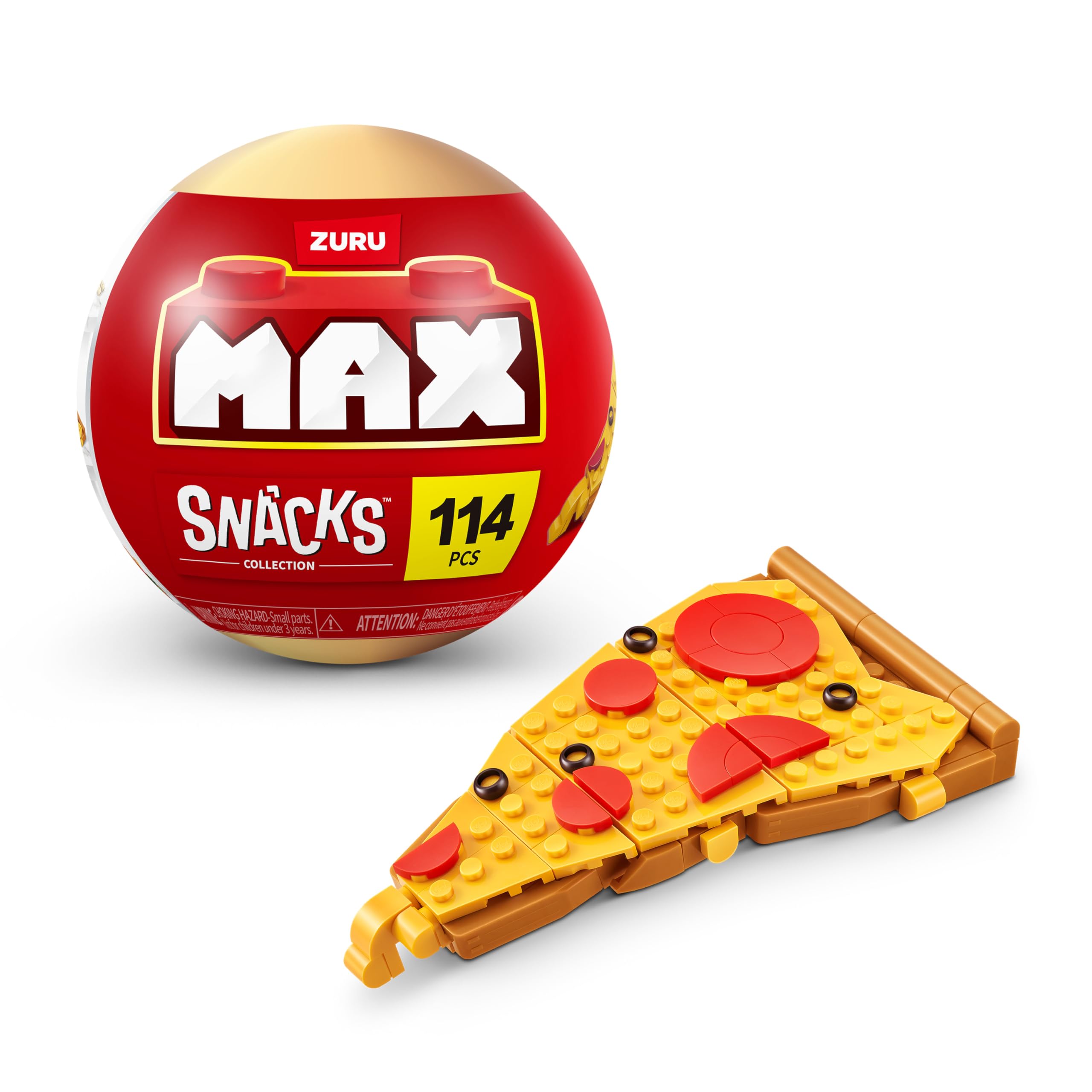 MAX Premium Snacks Building Bricks - Pizza Collectible Building Set for Ages 3+ 1